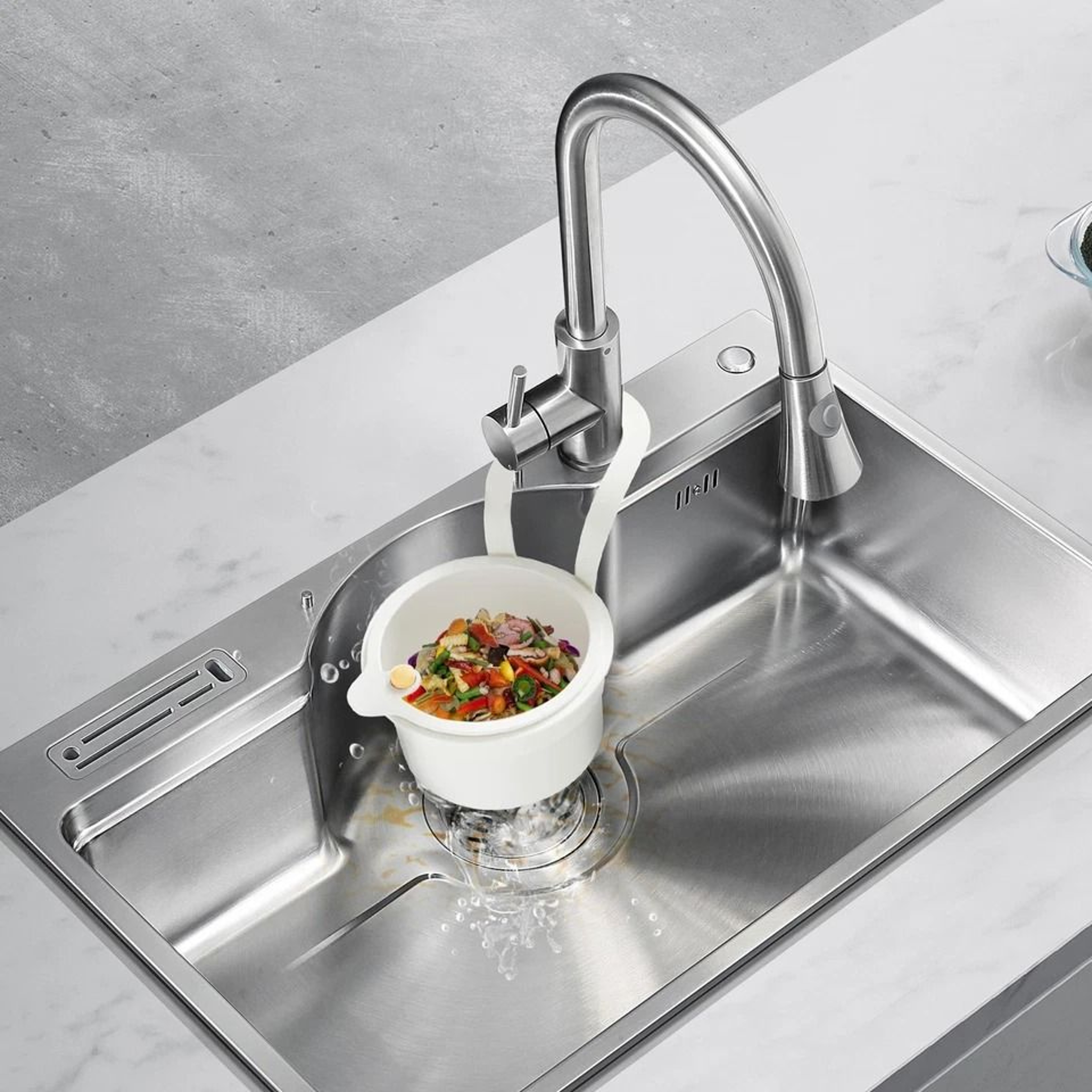 Sink Drain Basket Faucet Automatic Dumping Adjustable Hanging Filter Home Kitchen Gadget 3