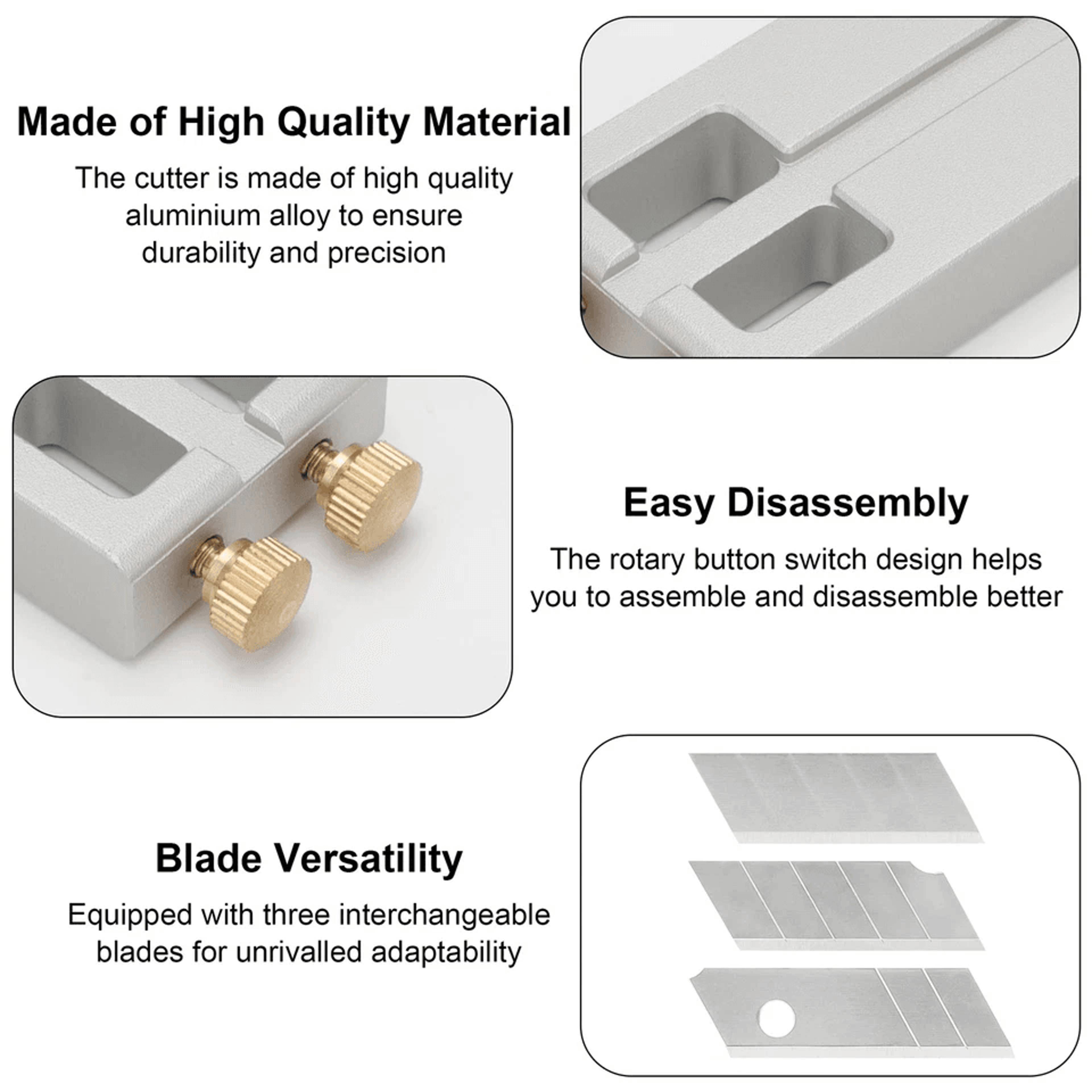 Adjustable Leather Cutter Tool Aluminum Alloy Body Stainless Steel Blades For Leather Strips Belts  4