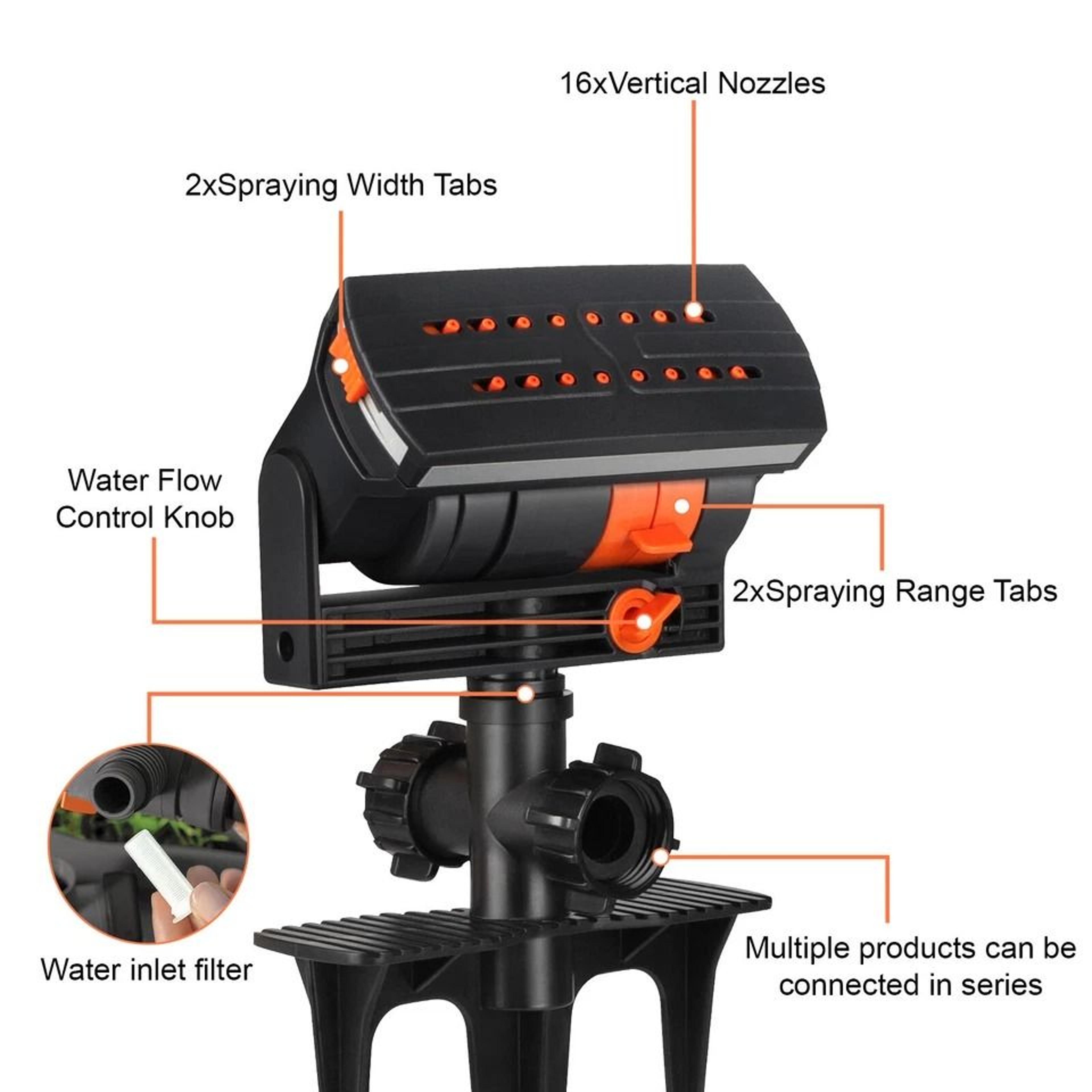 Auto Oscillating Spray Lawn Sprinkler Adjustable Garden Watering System For Grass Large Area Irriga 2
