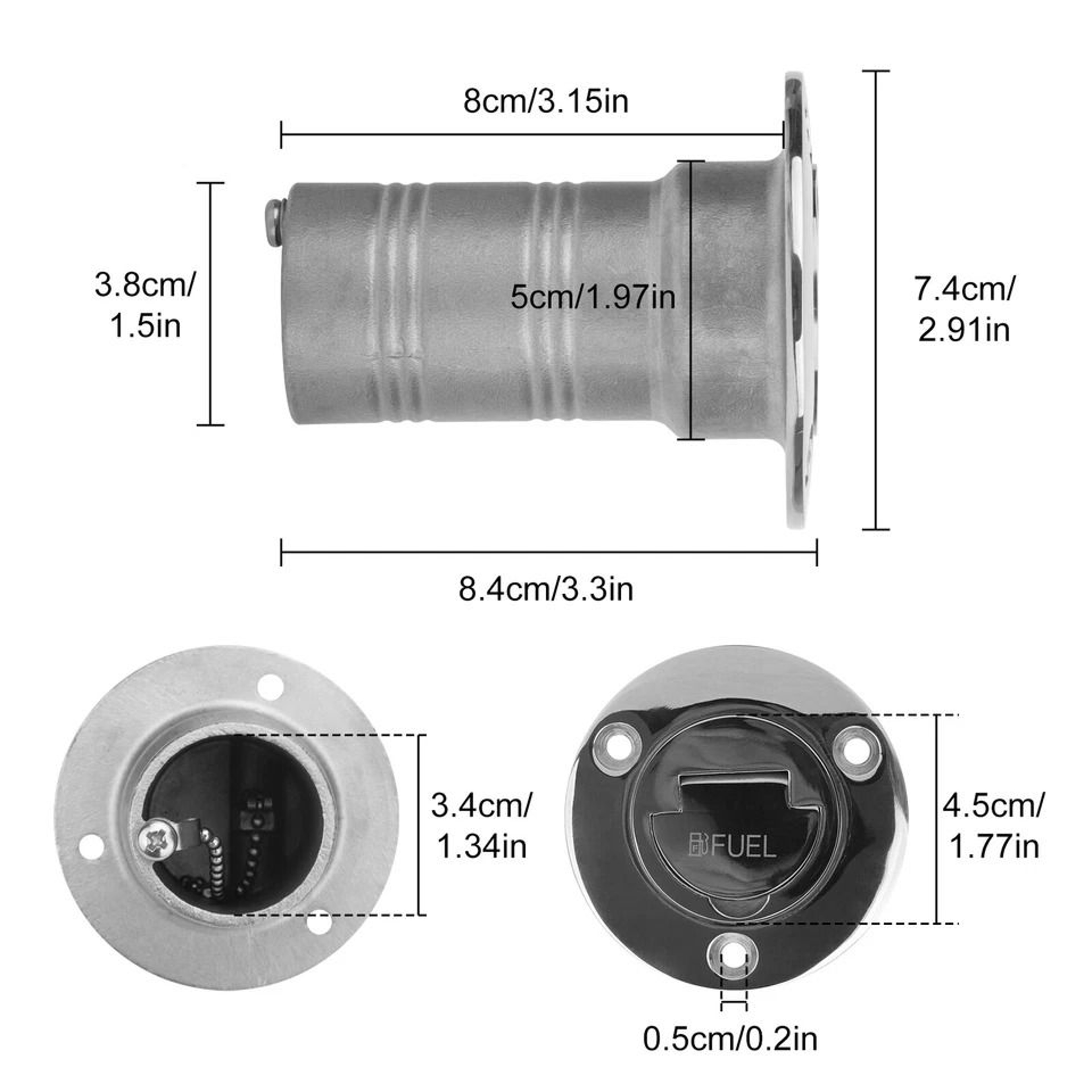 Keyless Cap Fuel Deck Filler Stainless Steel Marine Hardware For Boats Yachts Fishing Vessels 2