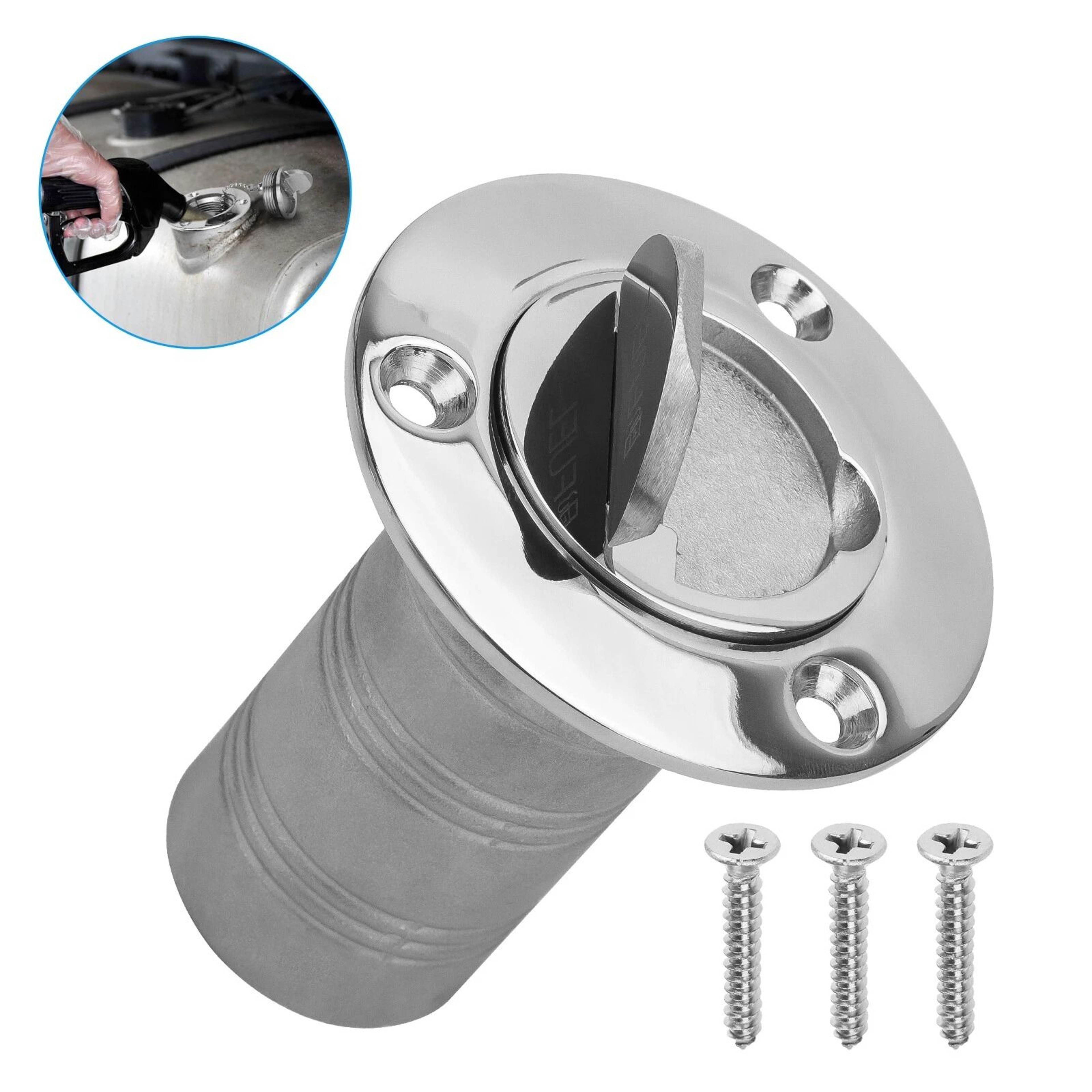 Keyless Cap Fuel Deck Filler Stainless Steel Marine Hardware For Boats Yachts Fishing Vessels 0