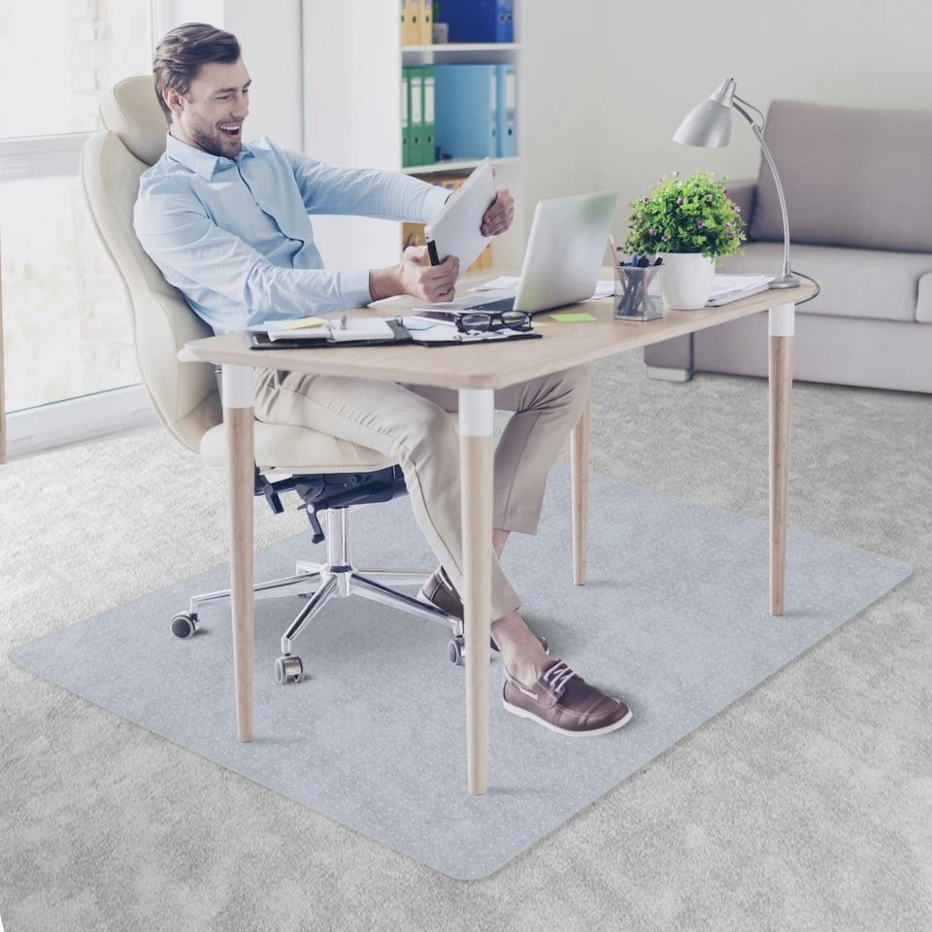Chair Mat For Office Heavy Duty PVC Carpet Protector AntiSlip Floor Mat For Hardwood Durable Home   5