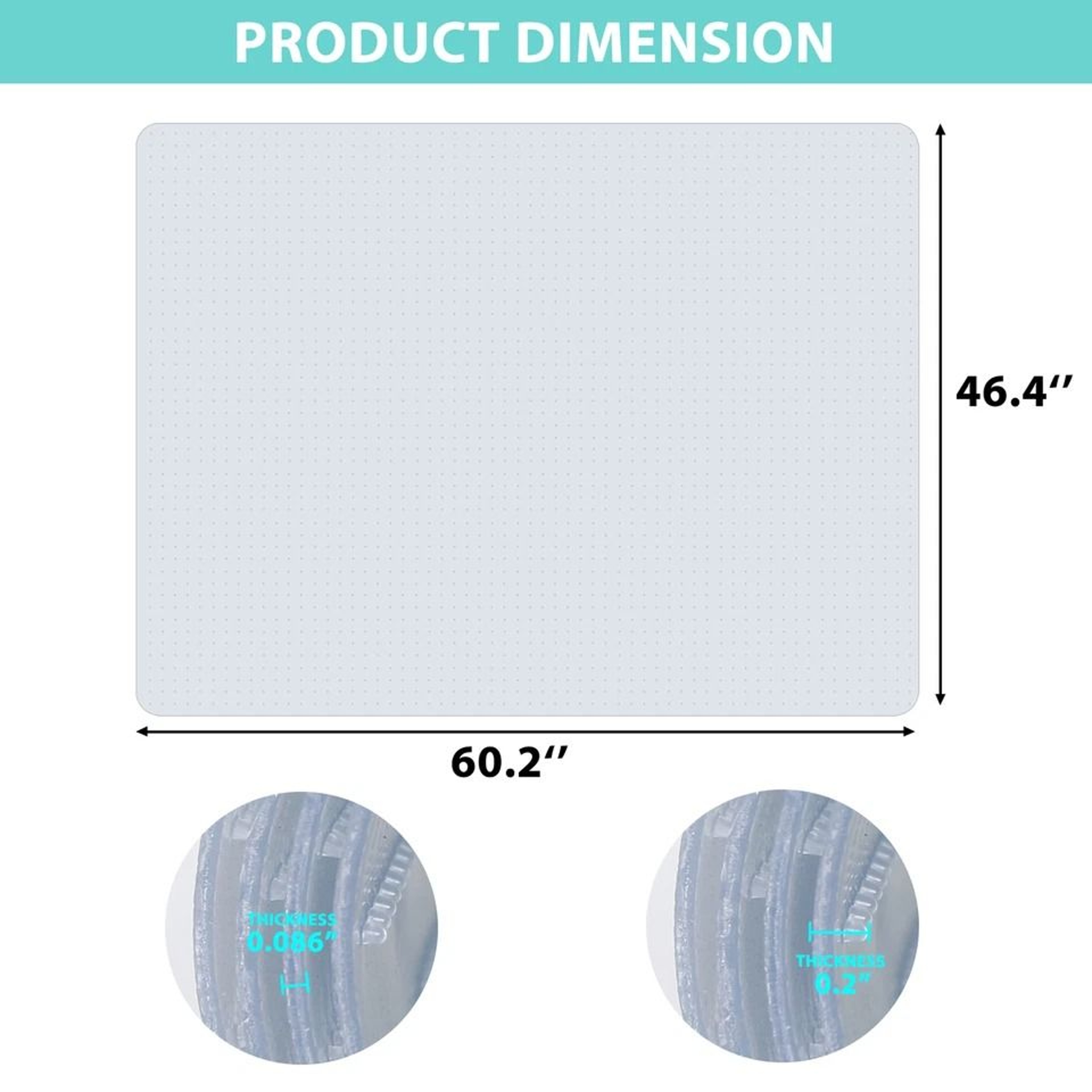 Chair Mat For Office Heavy Duty PVC Carpet Protector AntiSlip Floor Mat For Hardwood Durable Home   8