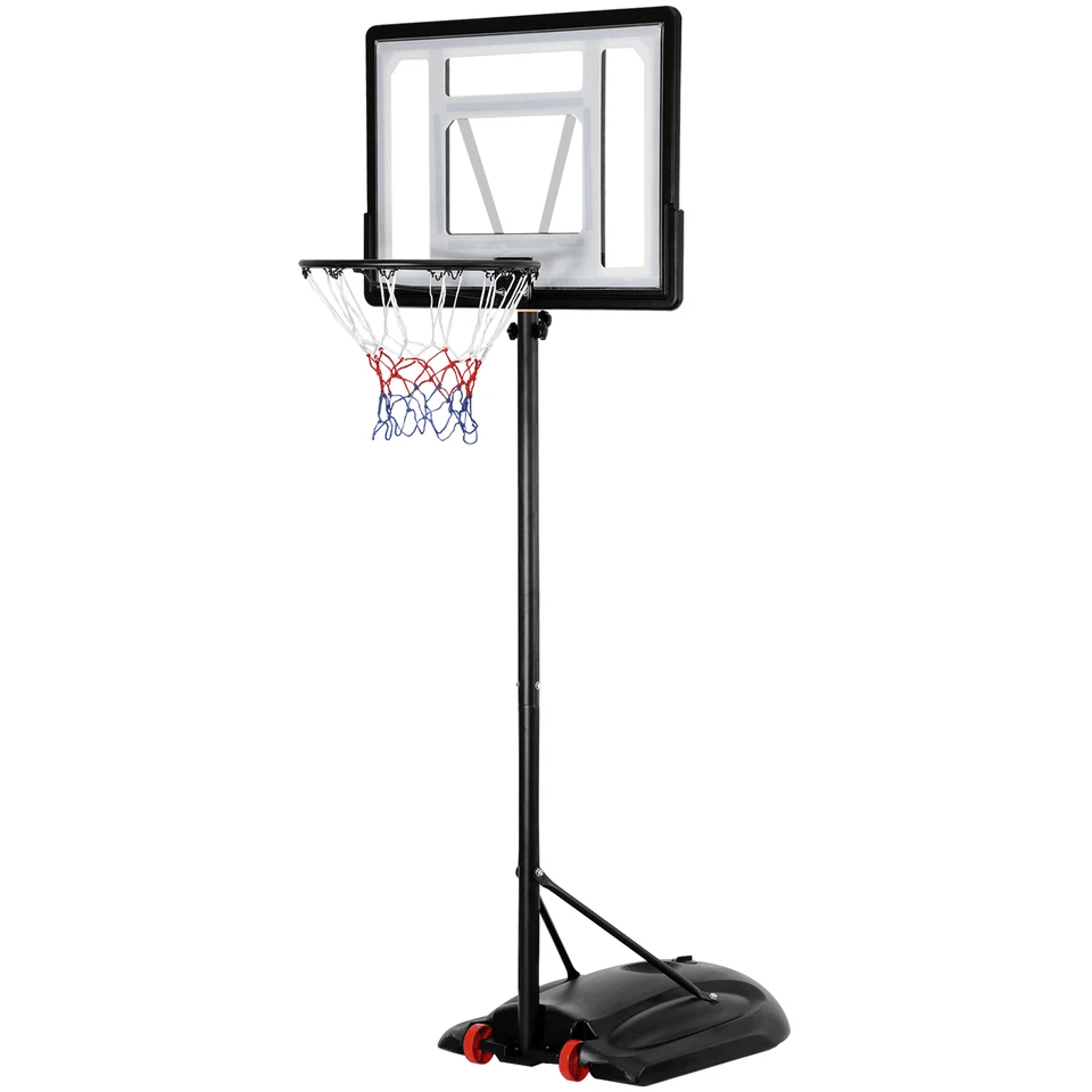 Adjustable Portable Basketball Hoop Outdoor Goals System PVC Backboard With Mobile Base And Wheels 0