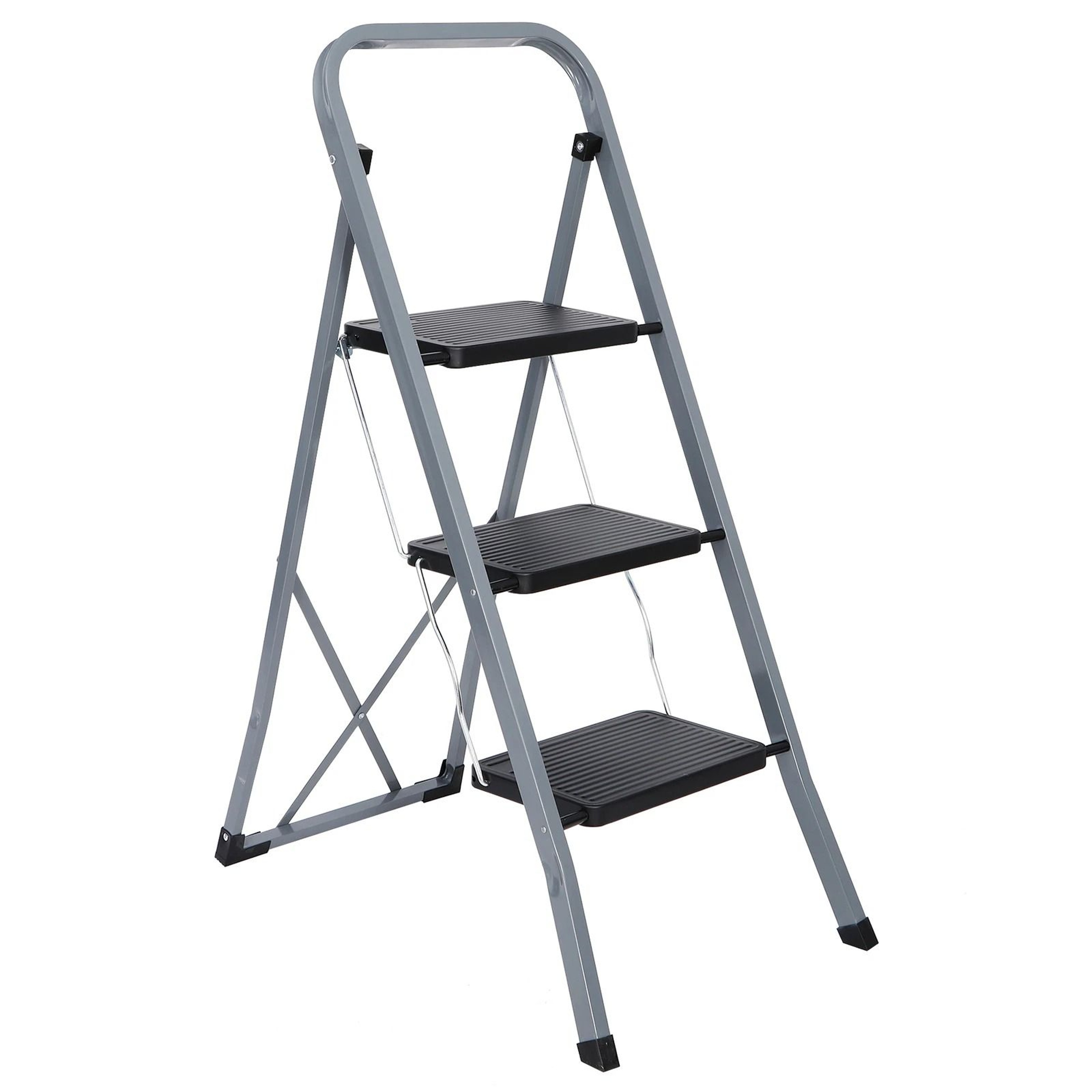 Folding Ladder Convenient Handgrip Portable Step Stool AntiSlip Pedal SpaceSaving Heavy Duty Design 0