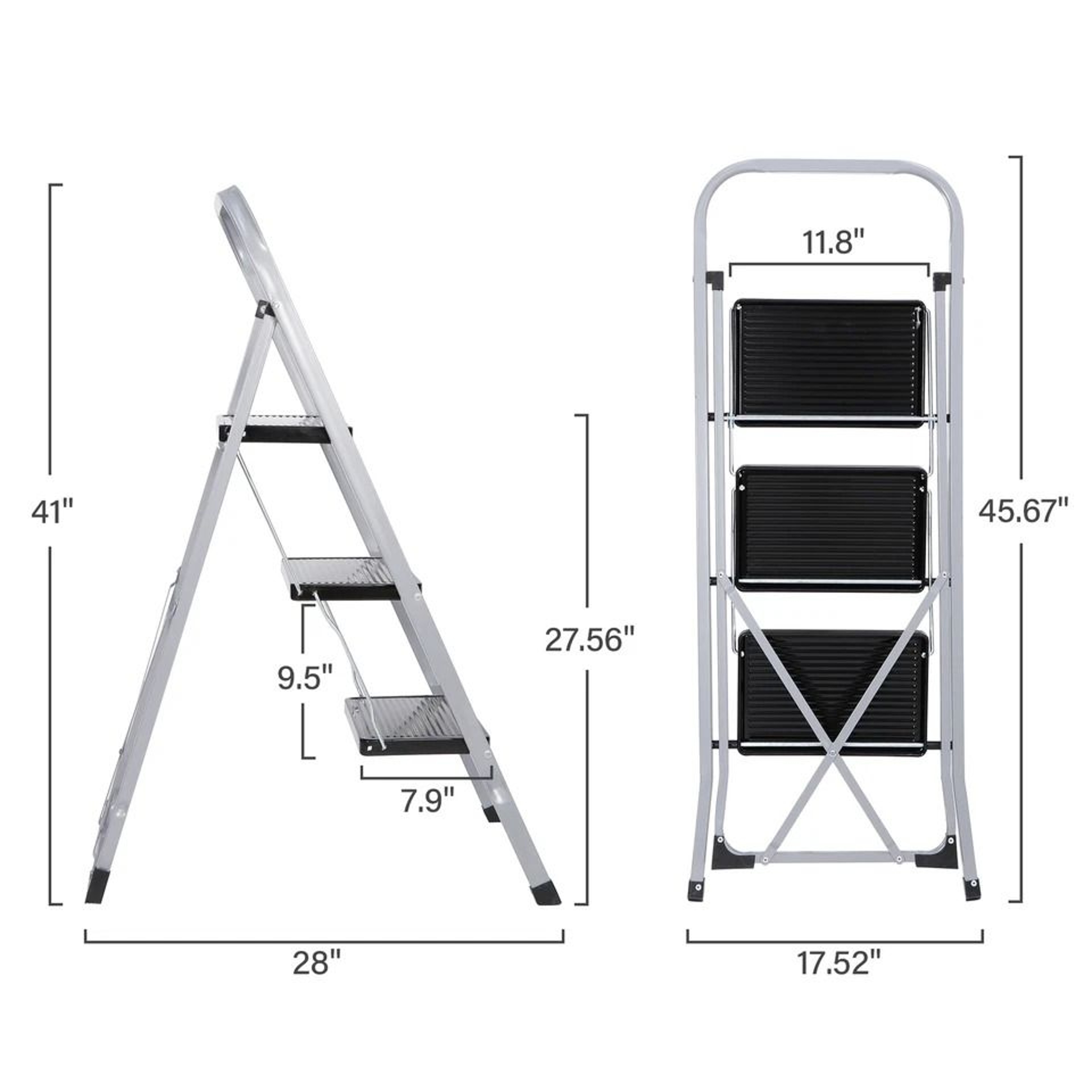 Folding Ladder Convenient Handgrip Portable Step Stool AntiSlip Pedal SpaceSaving Heavy Duty Design 6