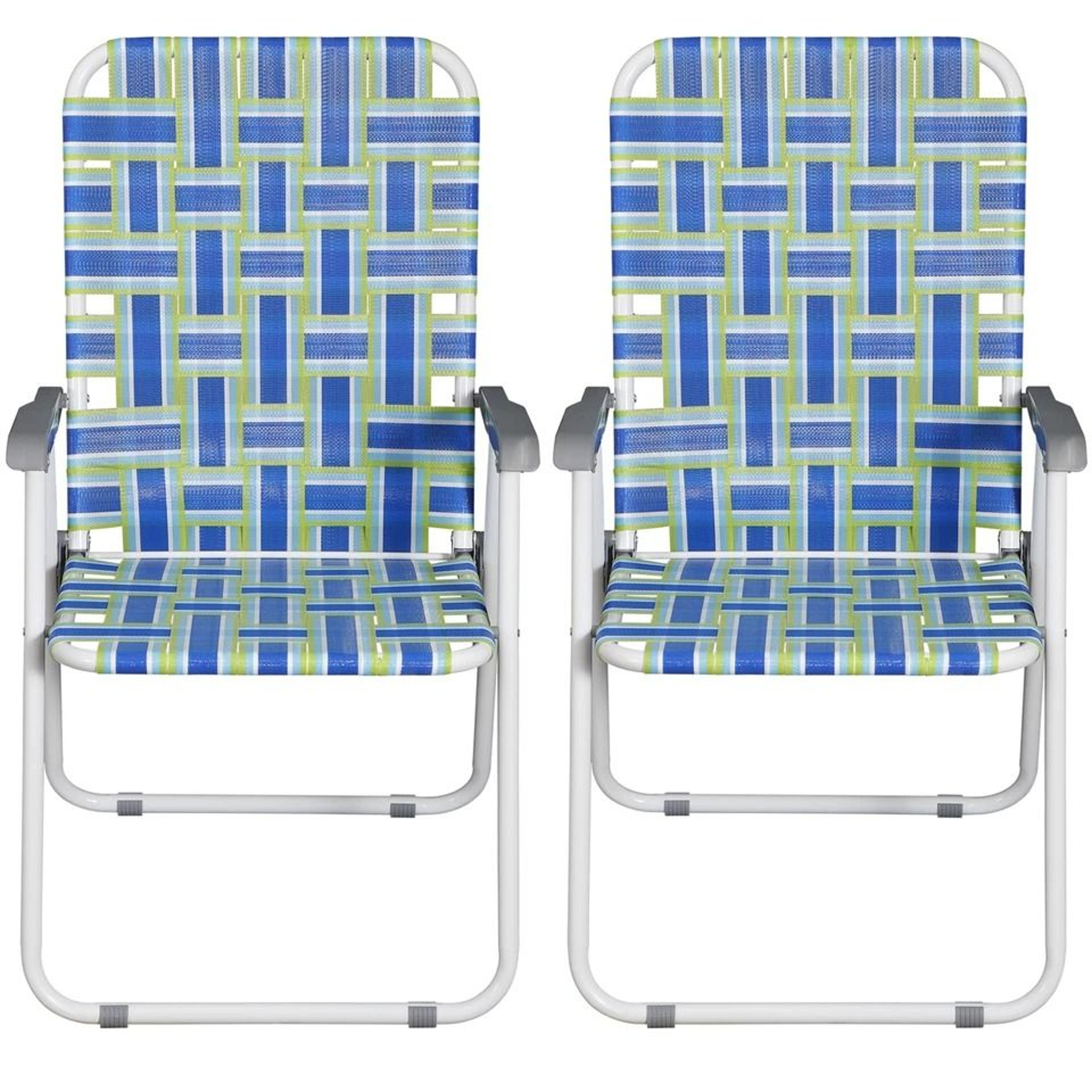 Outdoor Webbed Lawn Chair Patio Folding Beach Chairs Steel Frame Lightweight Comfortable Breathable 6