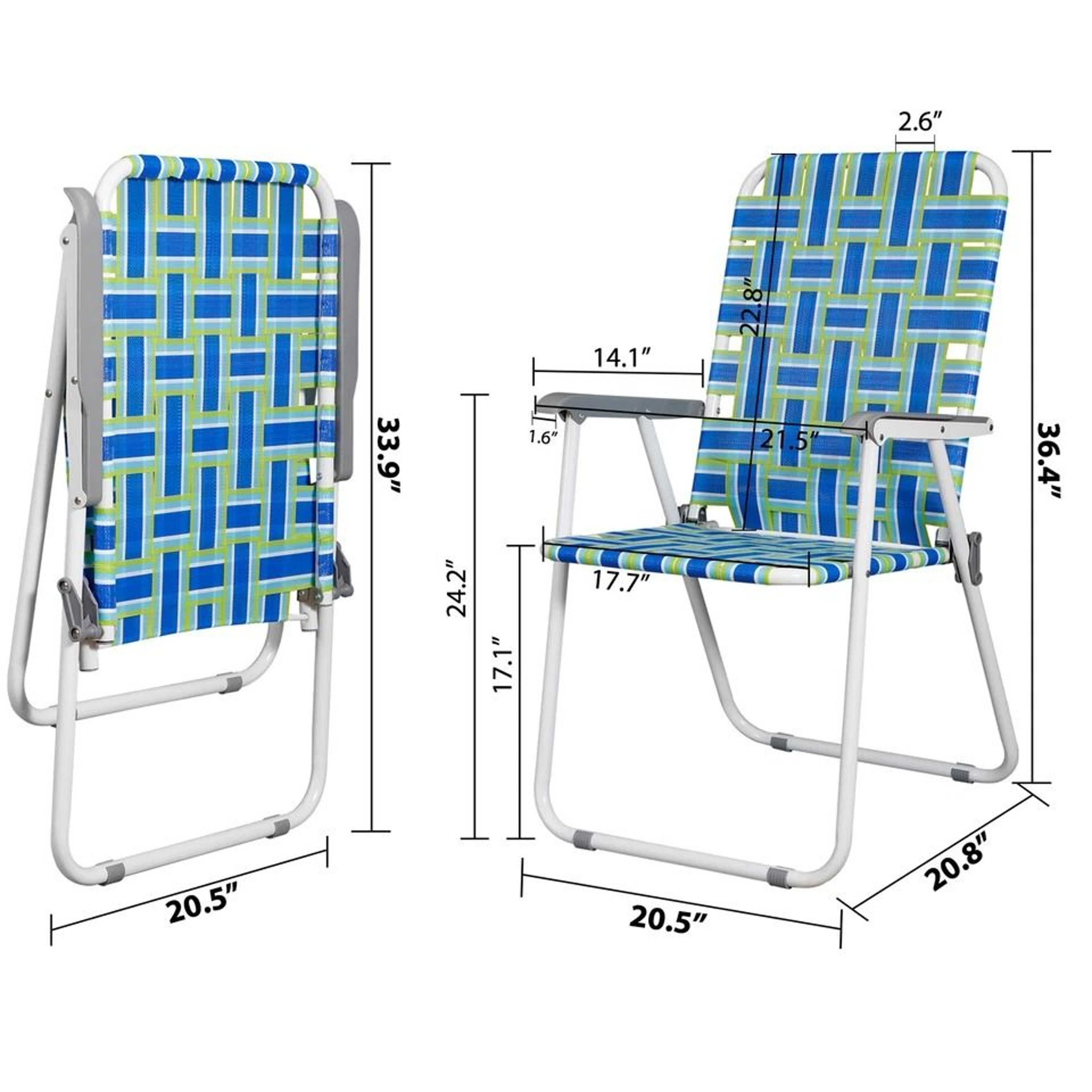 Outdoor Webbed Lawn Chair Patio Folding Beach Chairs Steel Frame Lightweight Comfortable Breathable 9