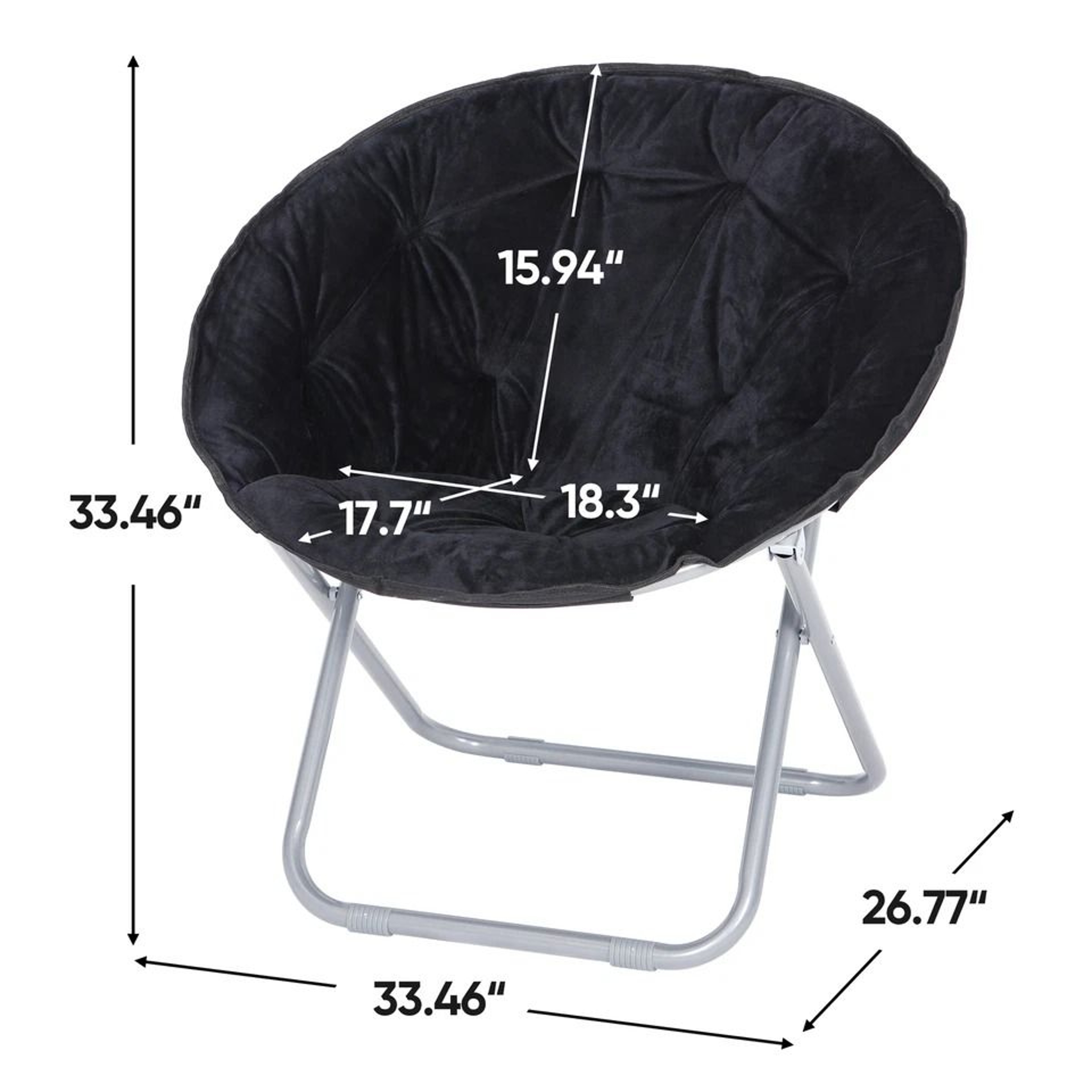 Portable Faux Fur Saucer Chair Folding Saucer Chair For Adults And Kids Cozy Chair For Living Room  10