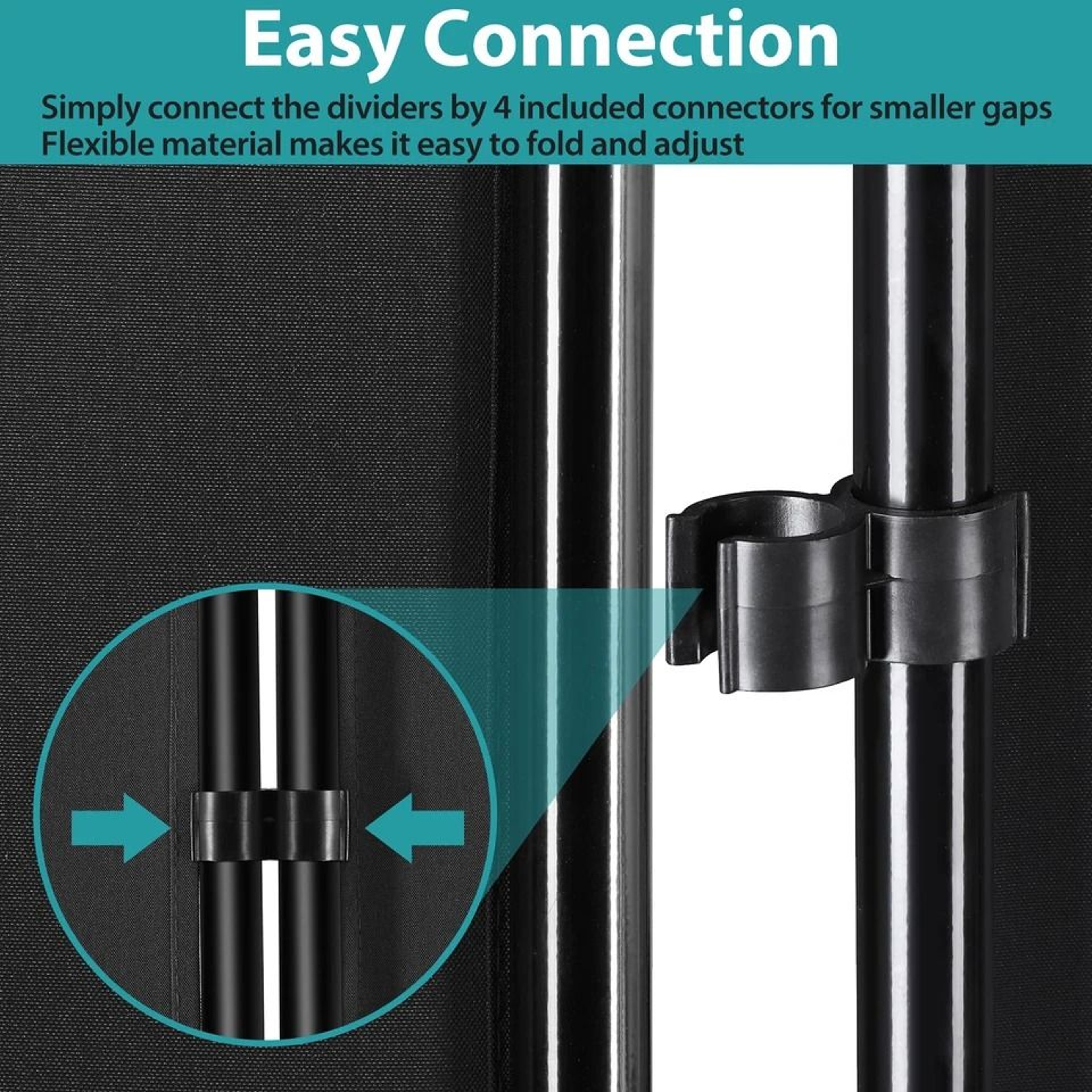 Tall Folding Privacy Screens Partition Panel Room Divider Separator Black Versatile Partition For P 5