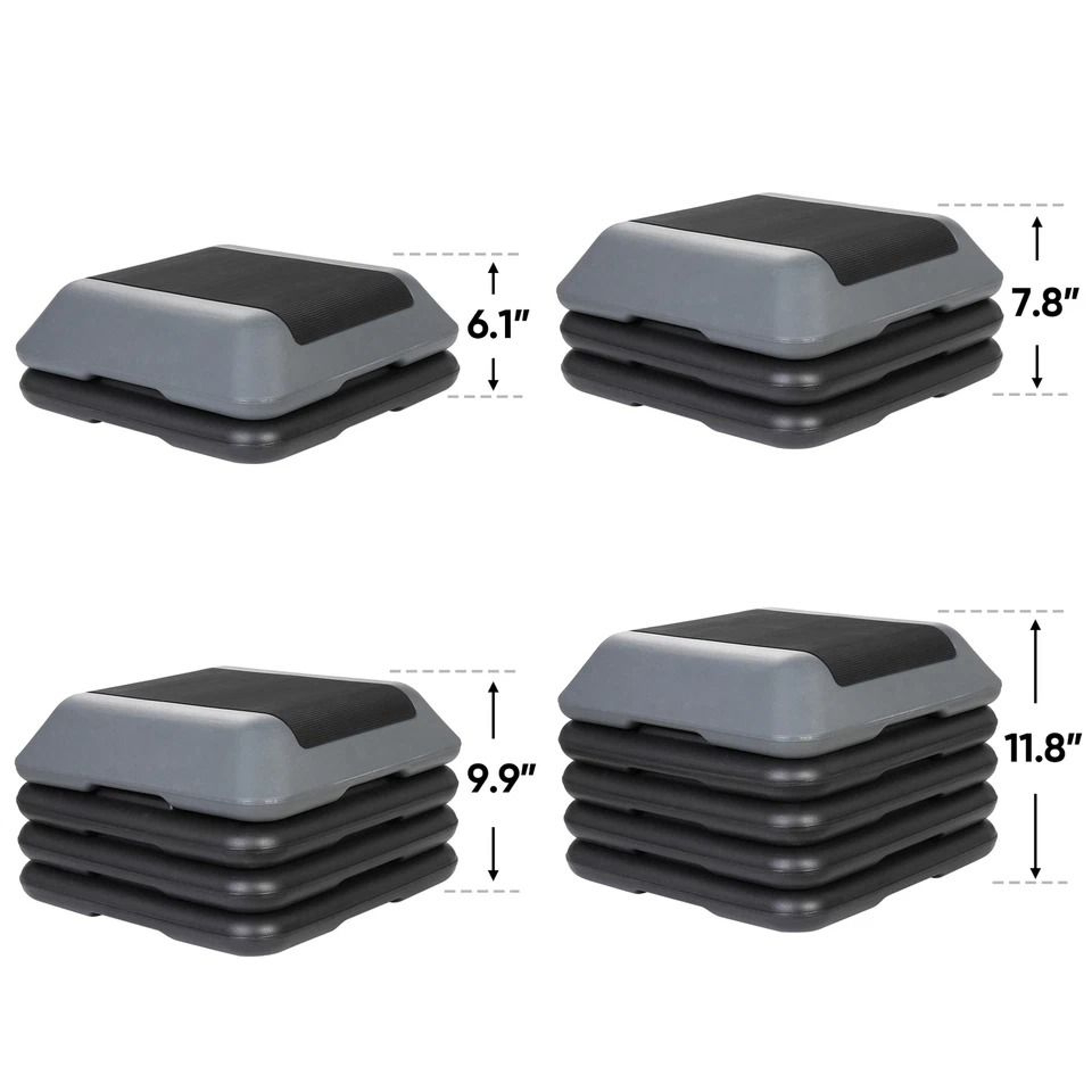 High Step Aerobic Platform Stepper Adjustable With Risers Perfect For Home Use GreenGray 4
