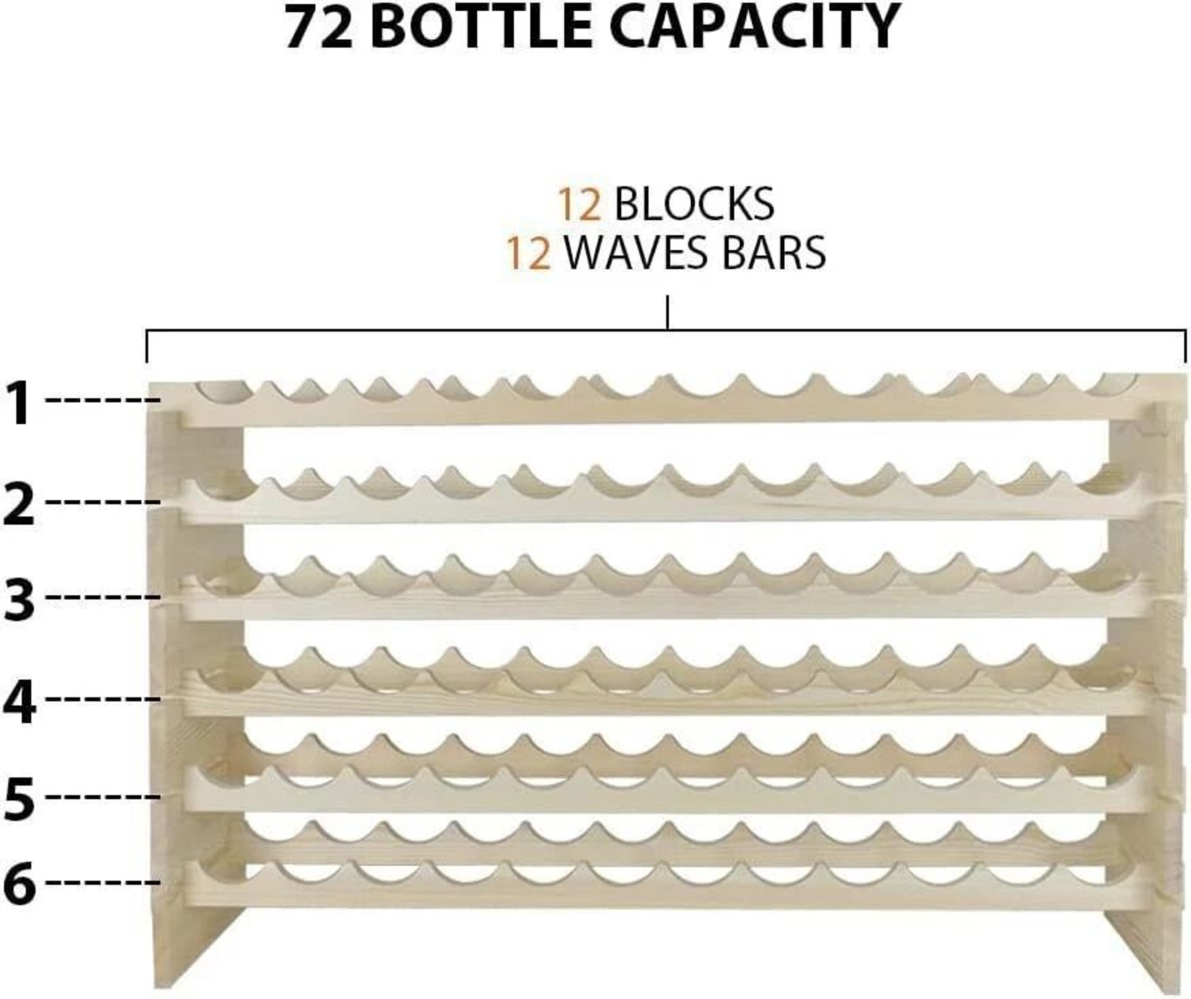 Wine Rack Storage Stand Bottles Stackable Modular Design Holds Bottles Easy Assembly Customizable F 5