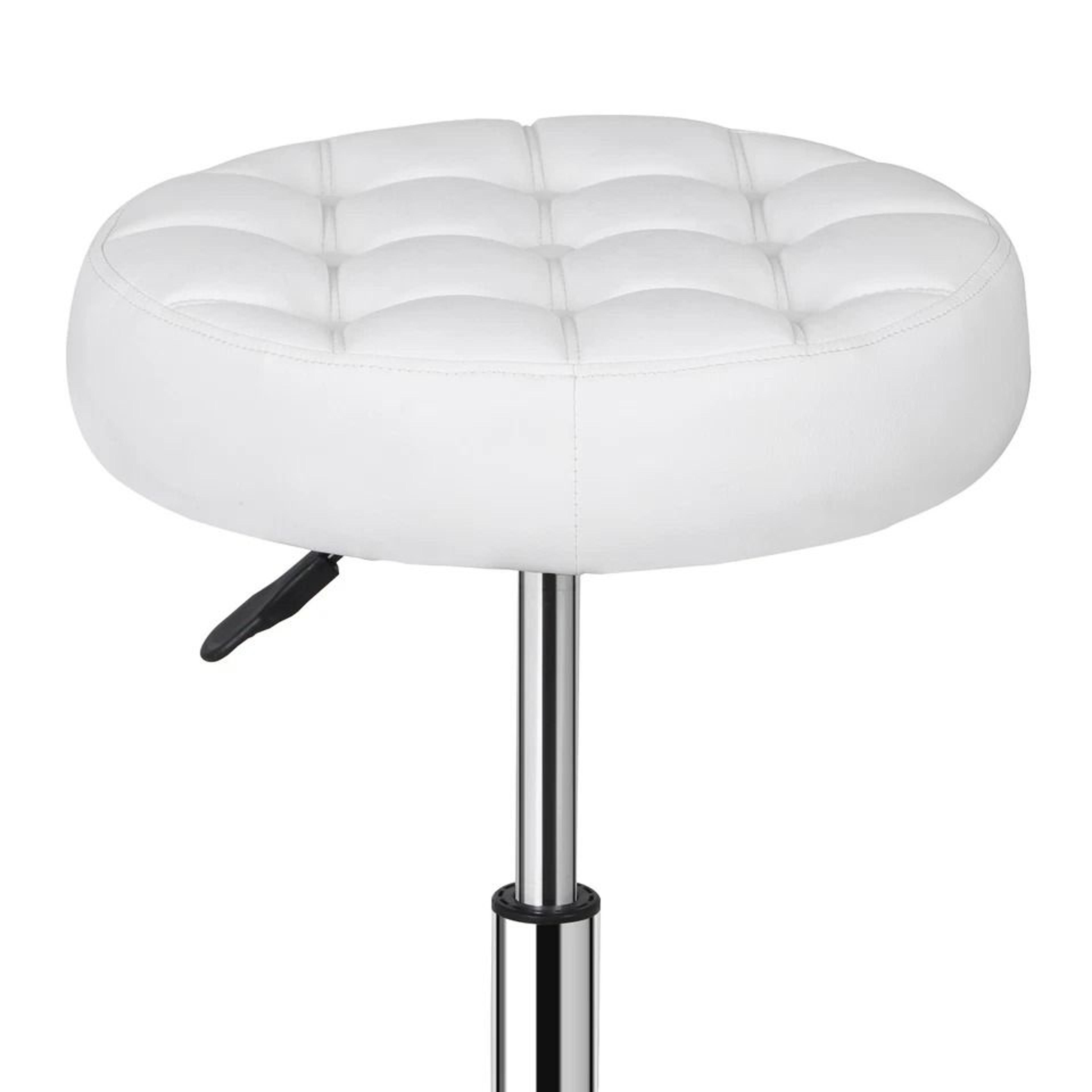 Adjustable Swivel Vanity Stool Chair Round Ottoman For Bedroom Comfortable PU Leather 7