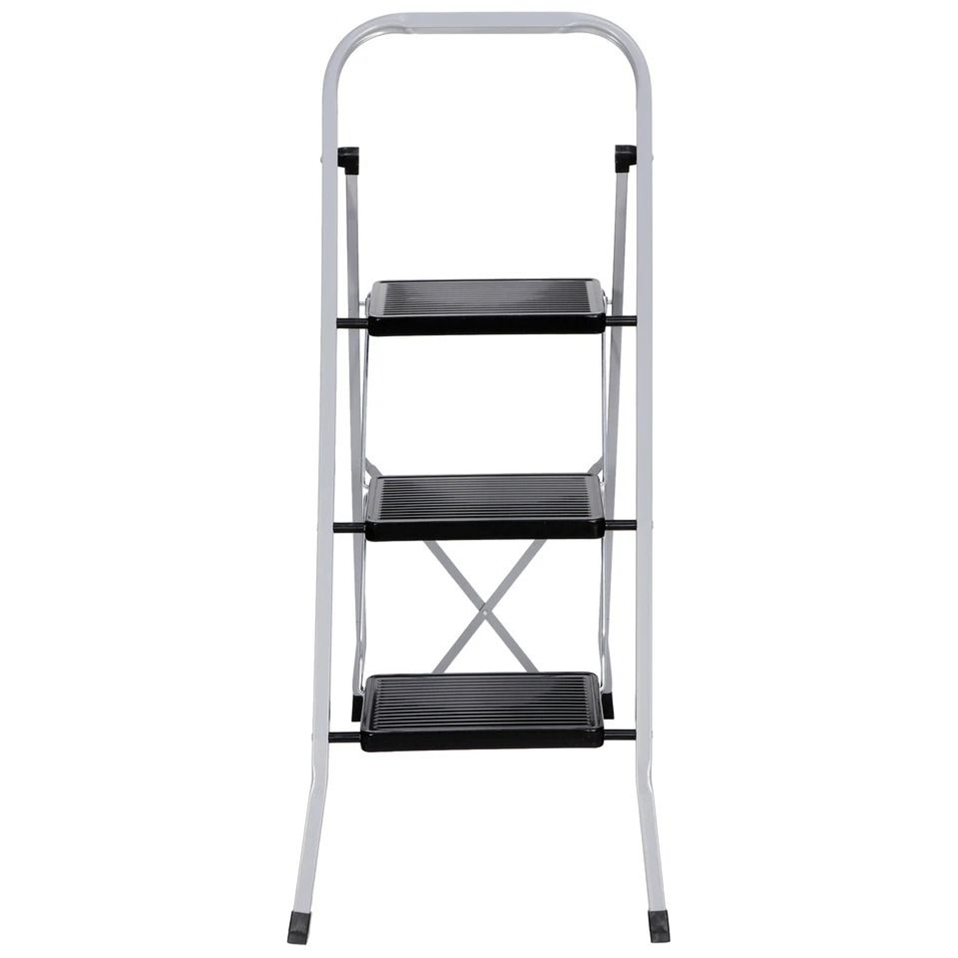 Folding Ladder With NonSlip Steps Safety Tread Heavy Duty SpaceSaving For Kitchen  Home Use 1