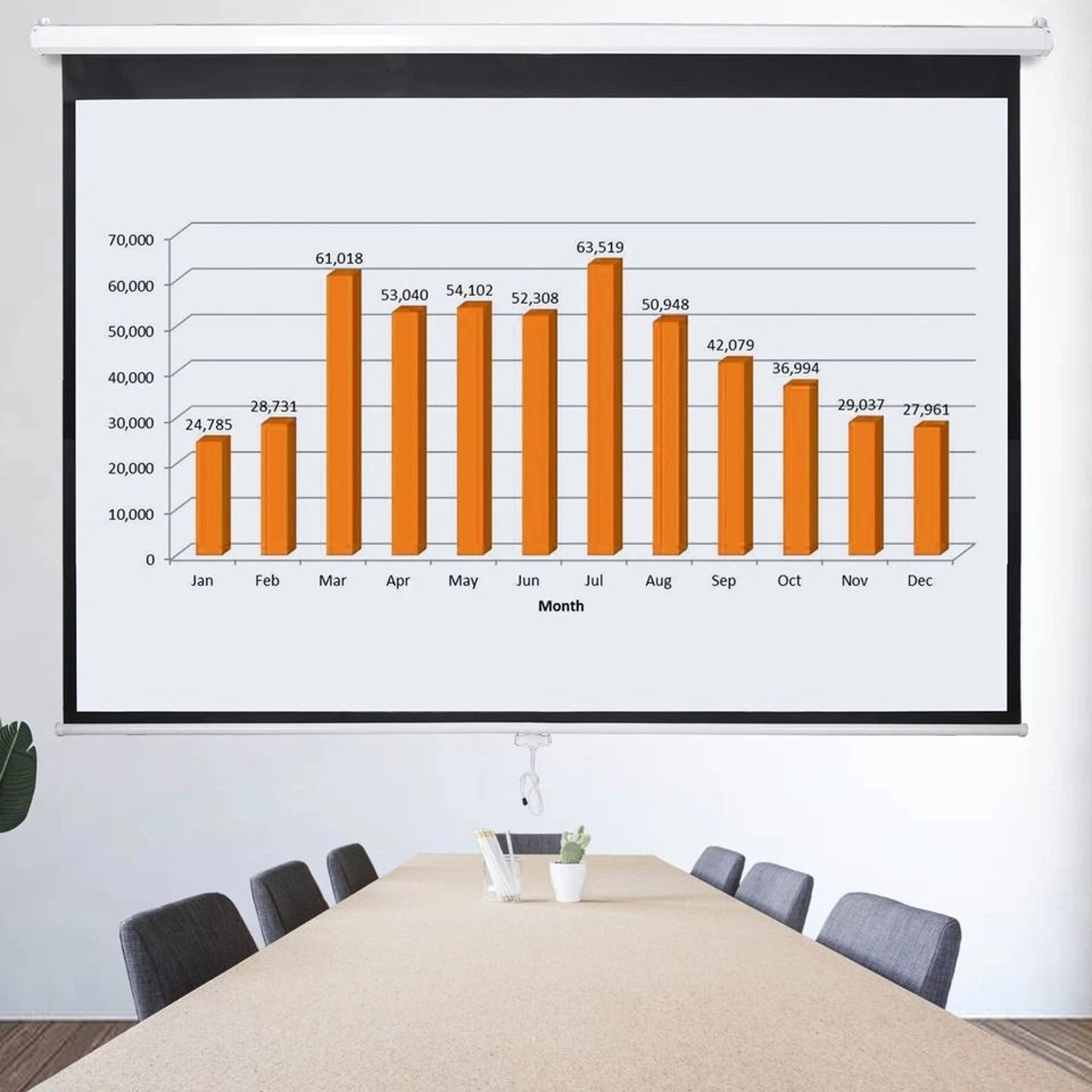 White Portable Projector Screen HD Home Theater Movie Viewing Easy Wall Or Ceiling Mount 6
