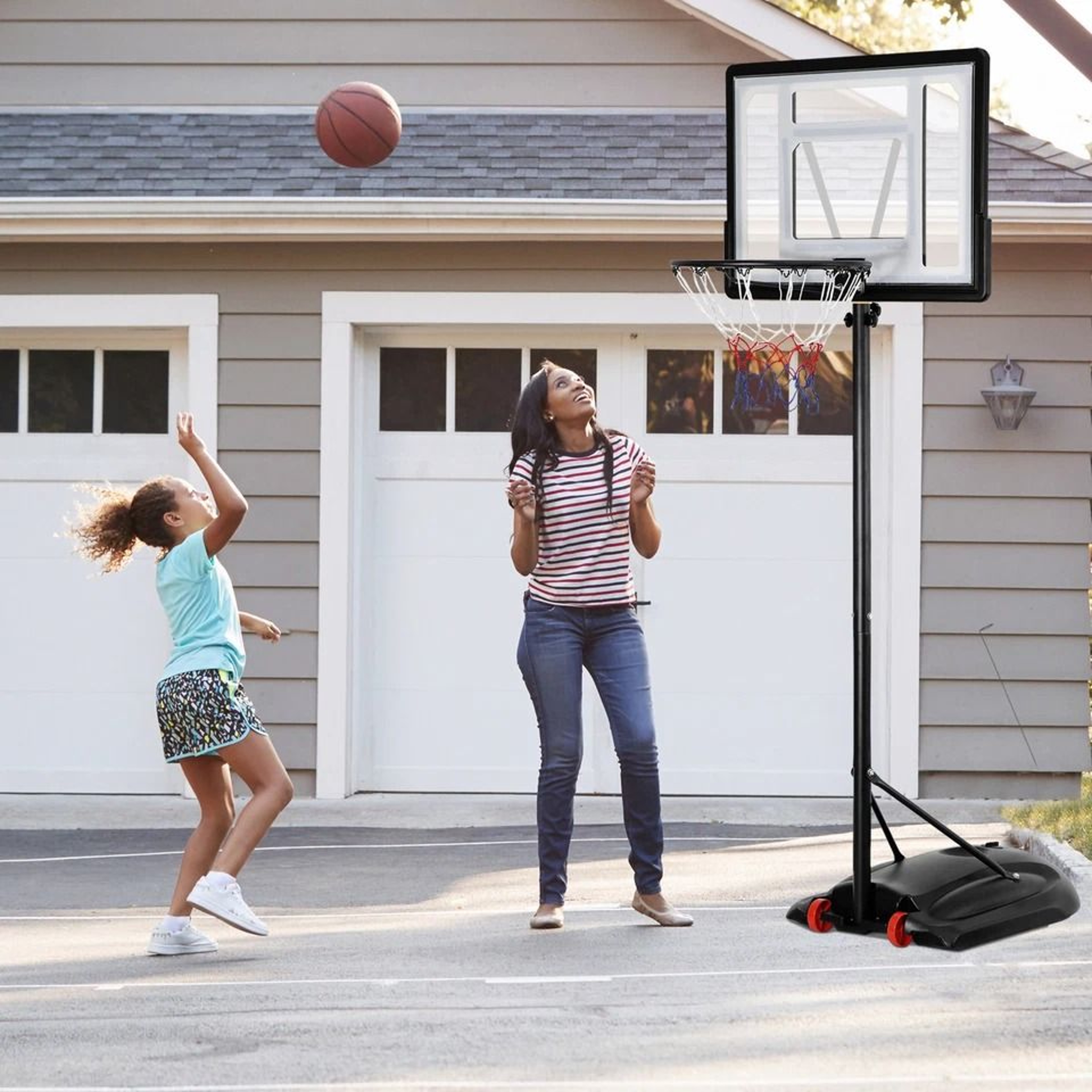 Adjustable Basketball Hoop For Kids Outdoor Goal System Portable Durable AllWeather Perfect For Bac 1