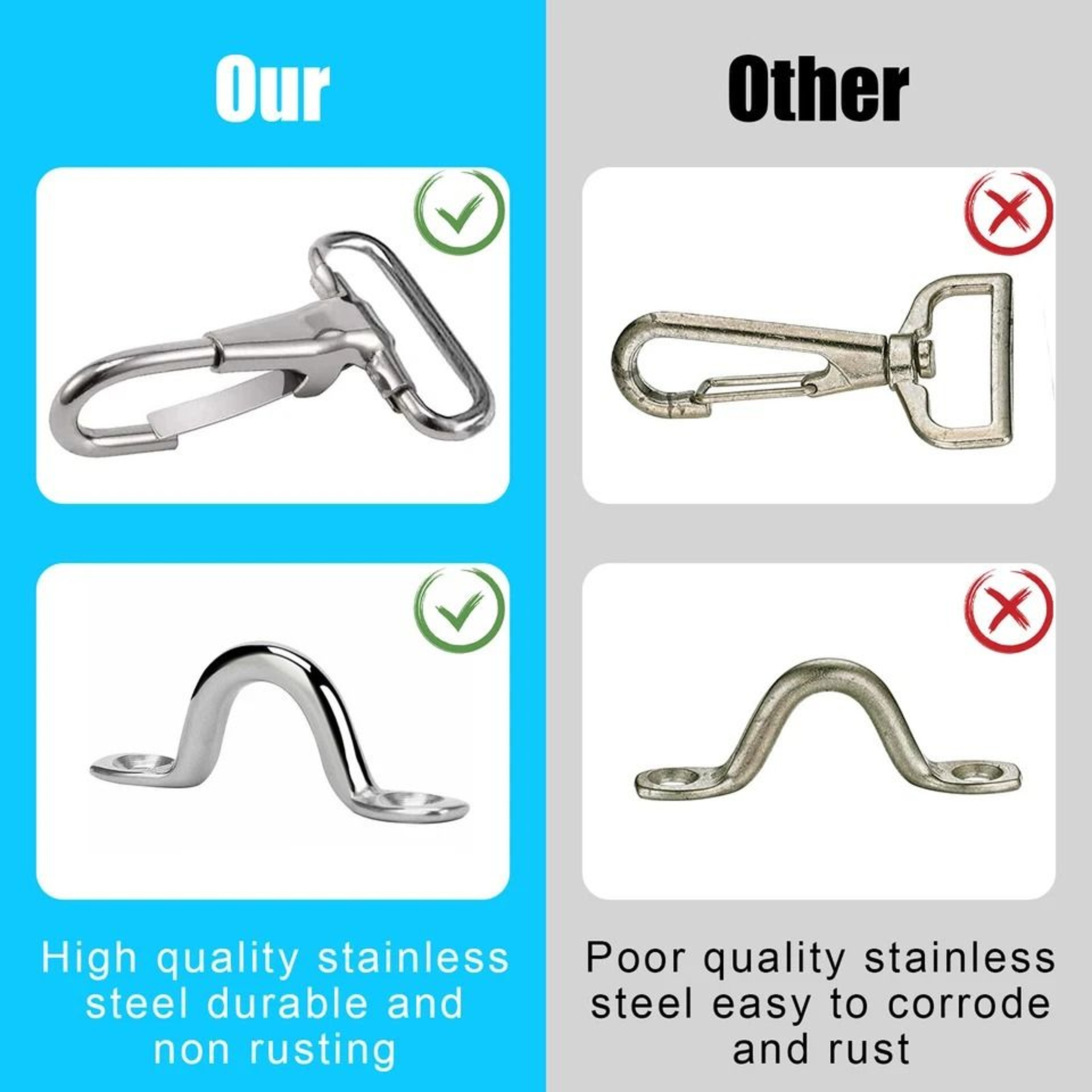 Adjustable Bimini Top Straps With Loop Tie Down Webbing Snap Hooks Marine Hardware 5