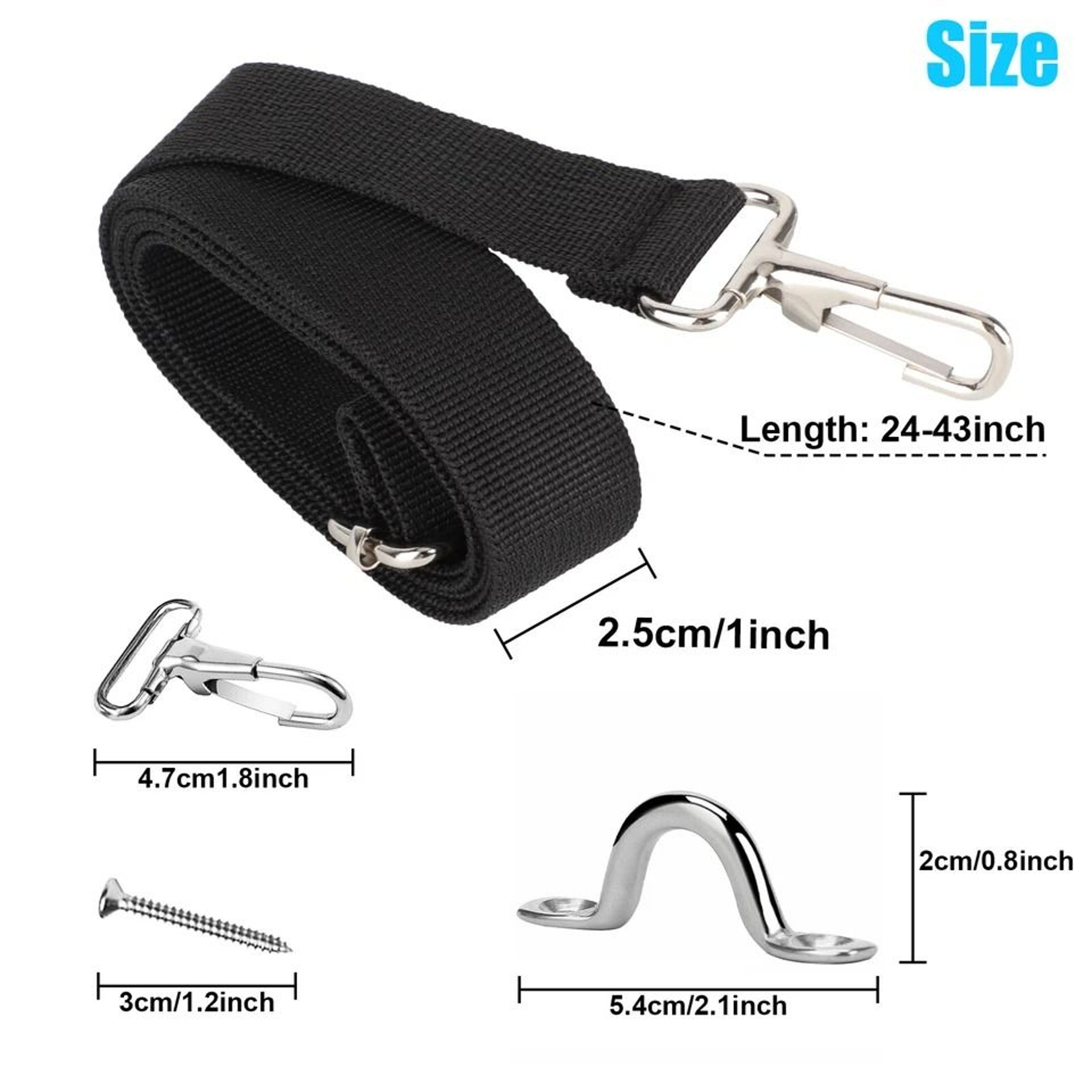 Adjustable Bimini Top Straps With Loop Tie Down Webbing Snap Hooks Marine Hardware 7