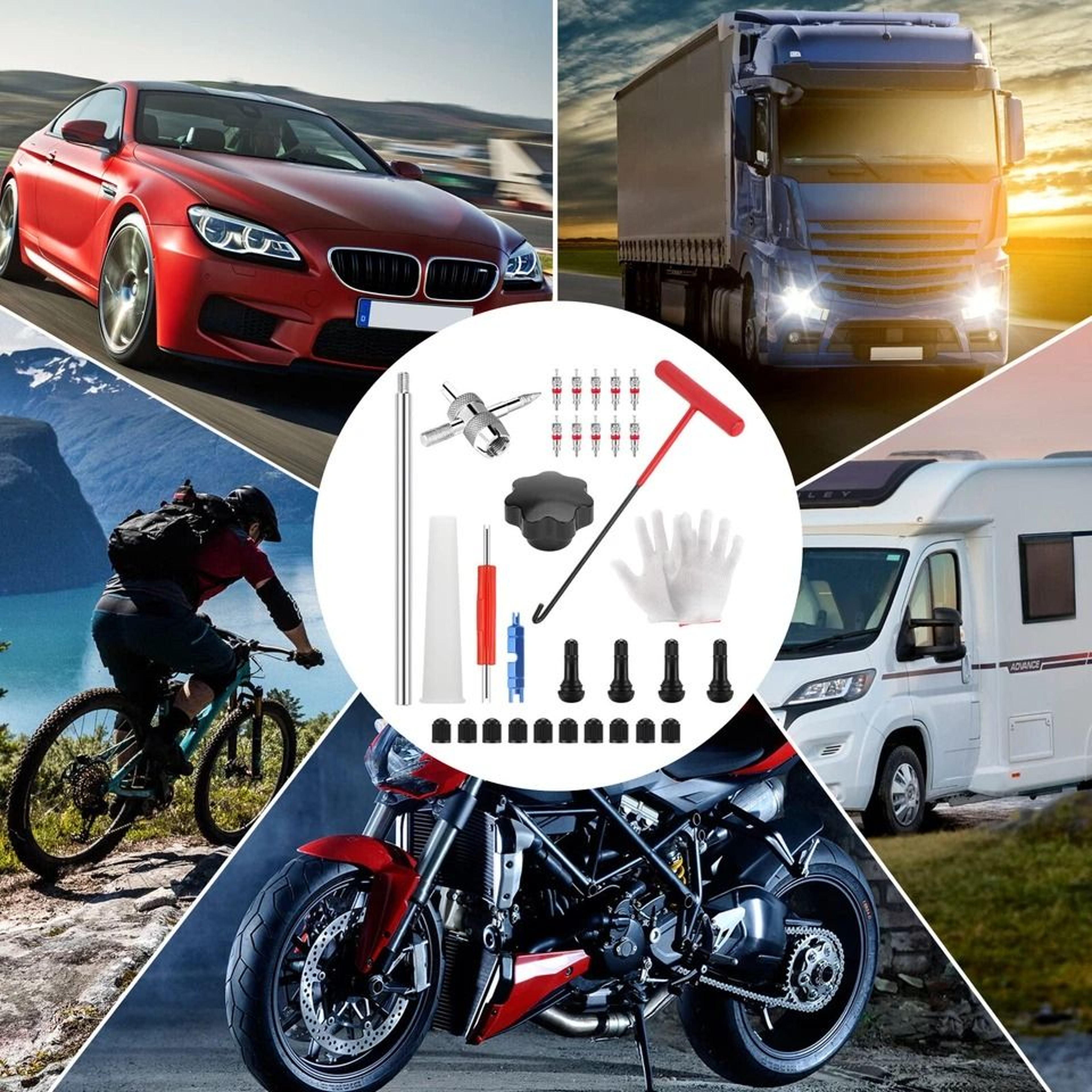 Quick Change Car Tire Valve Replacement Tool Kit Valve Core Tool For Cars Trucks Motorcycles And Mo 4