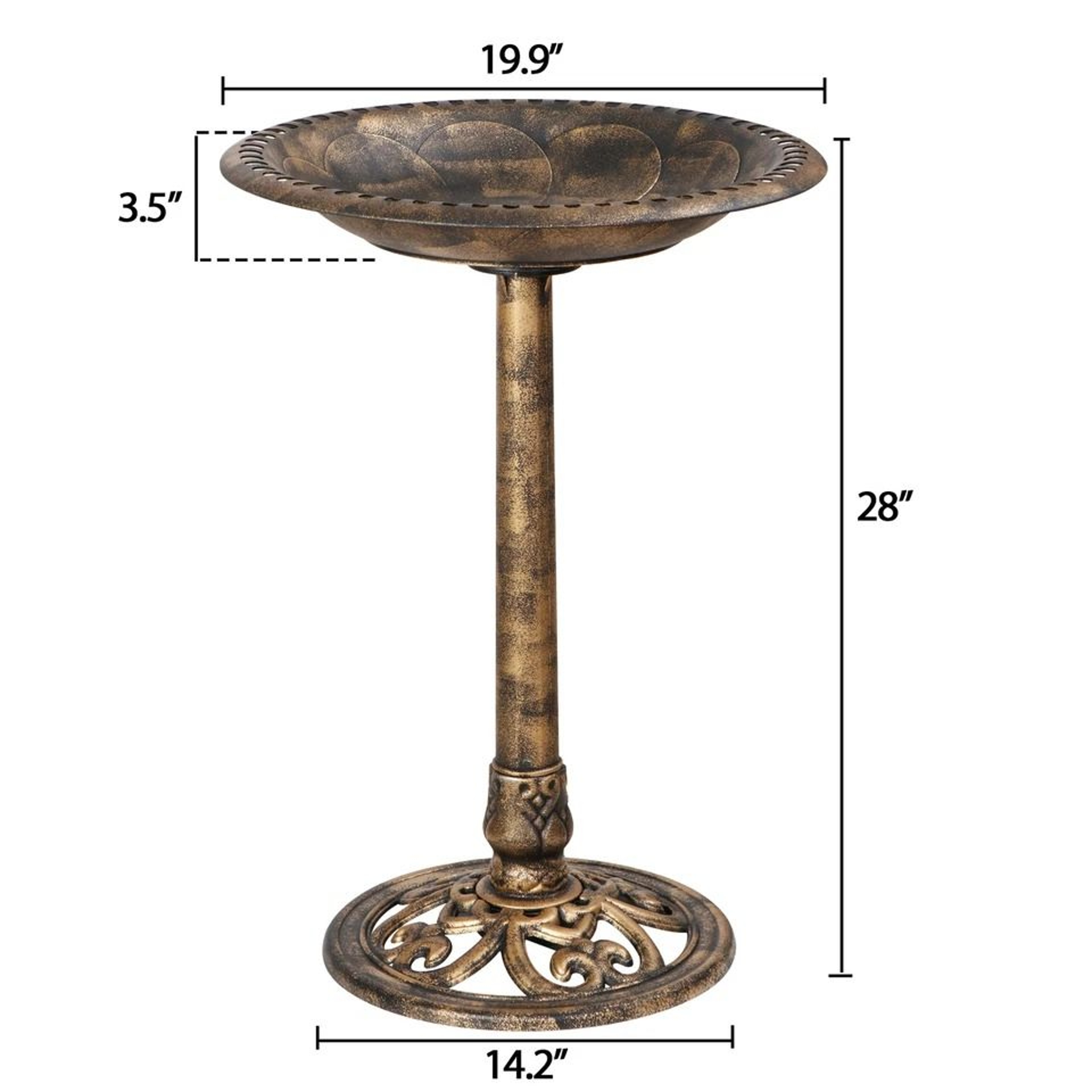 Durable Pedestal Birdbath Antique Design For Yard And Garden Outdoor Decor 1