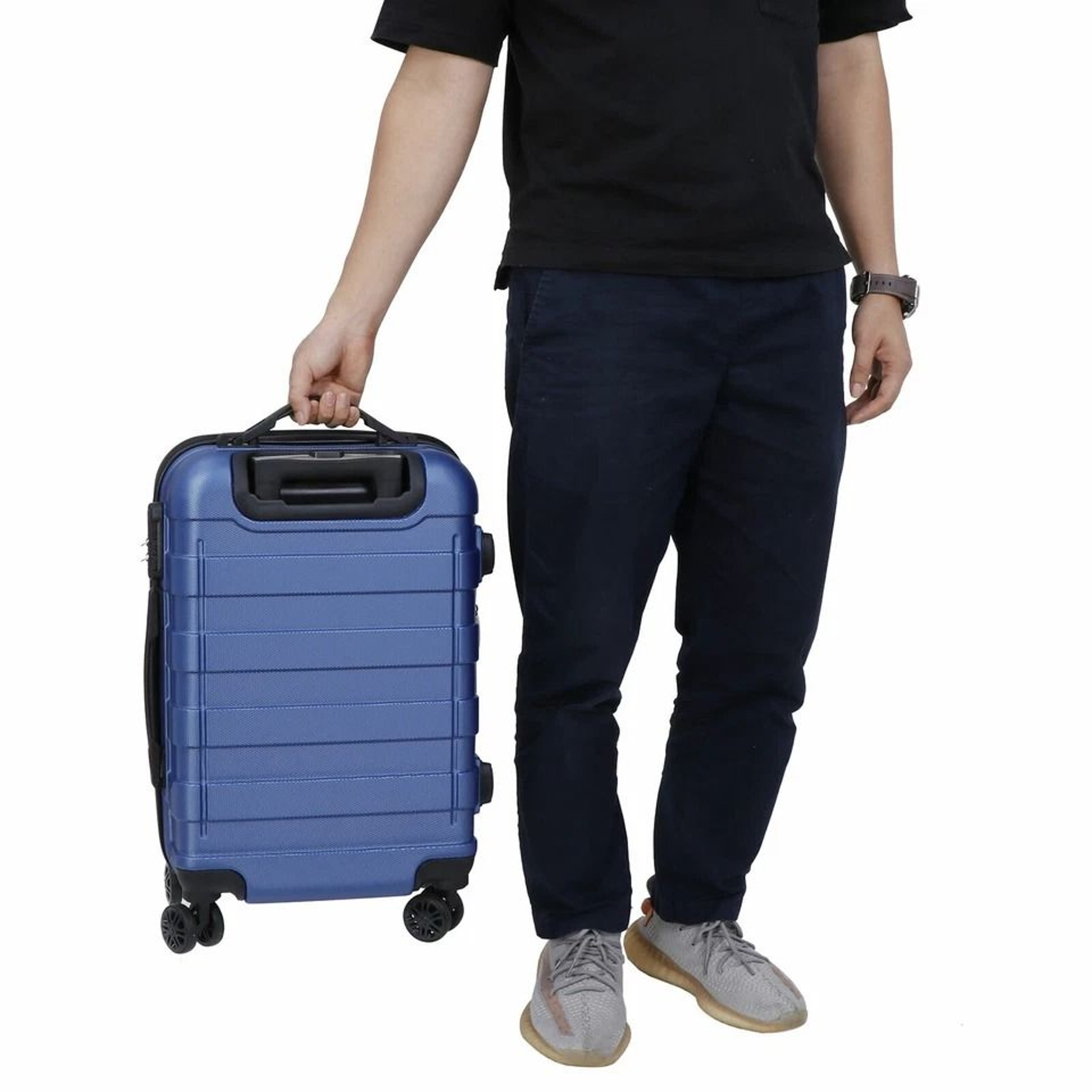 Expandable Blue Hardside Spinner CarryOn Luggage Capacity Wheels For Smooth Rolling Durable ABS She 10