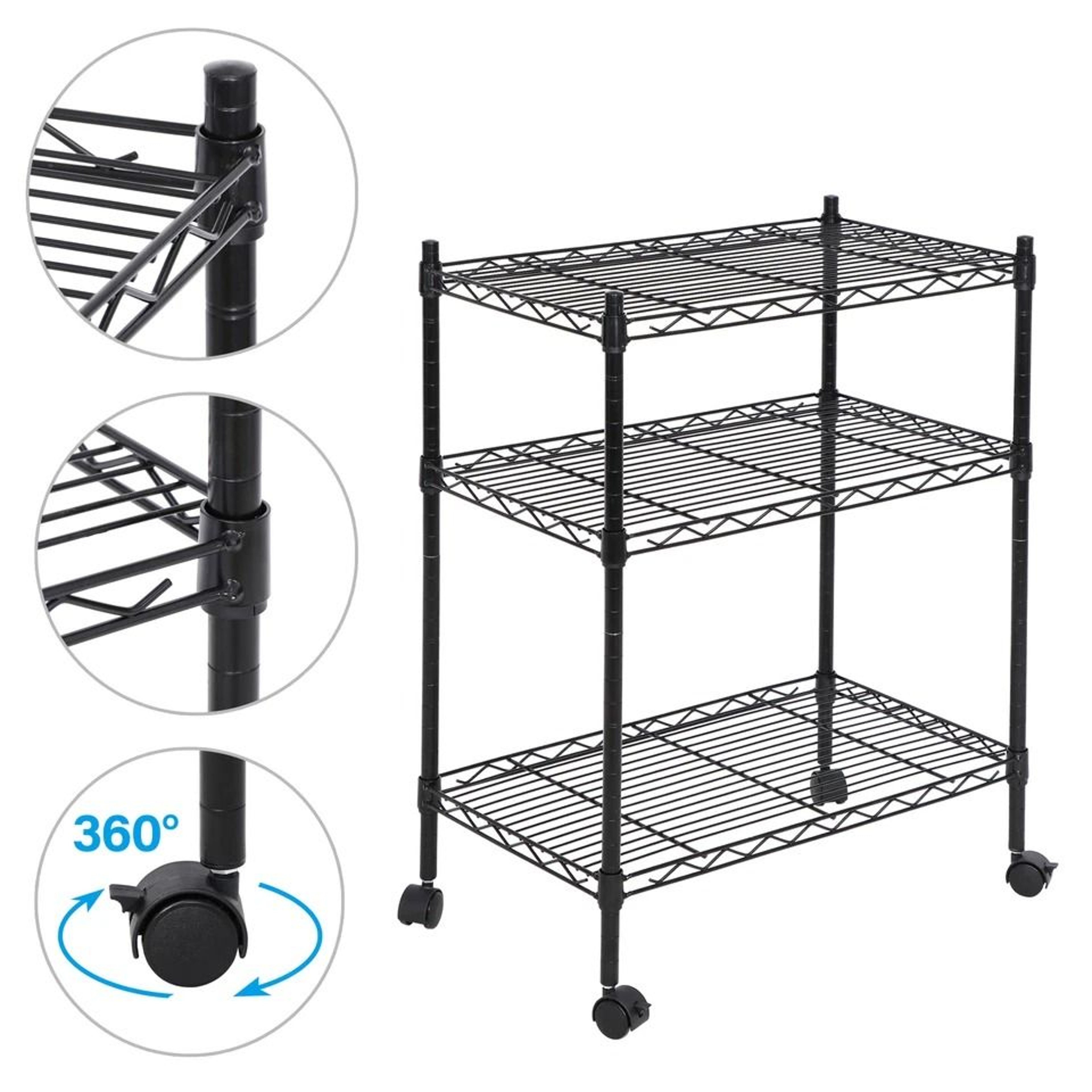 Metal Rack Shelves Shelf Storage Shelving Unit Adjustable Steel Wire Shelf 3Shelf Organization For  0