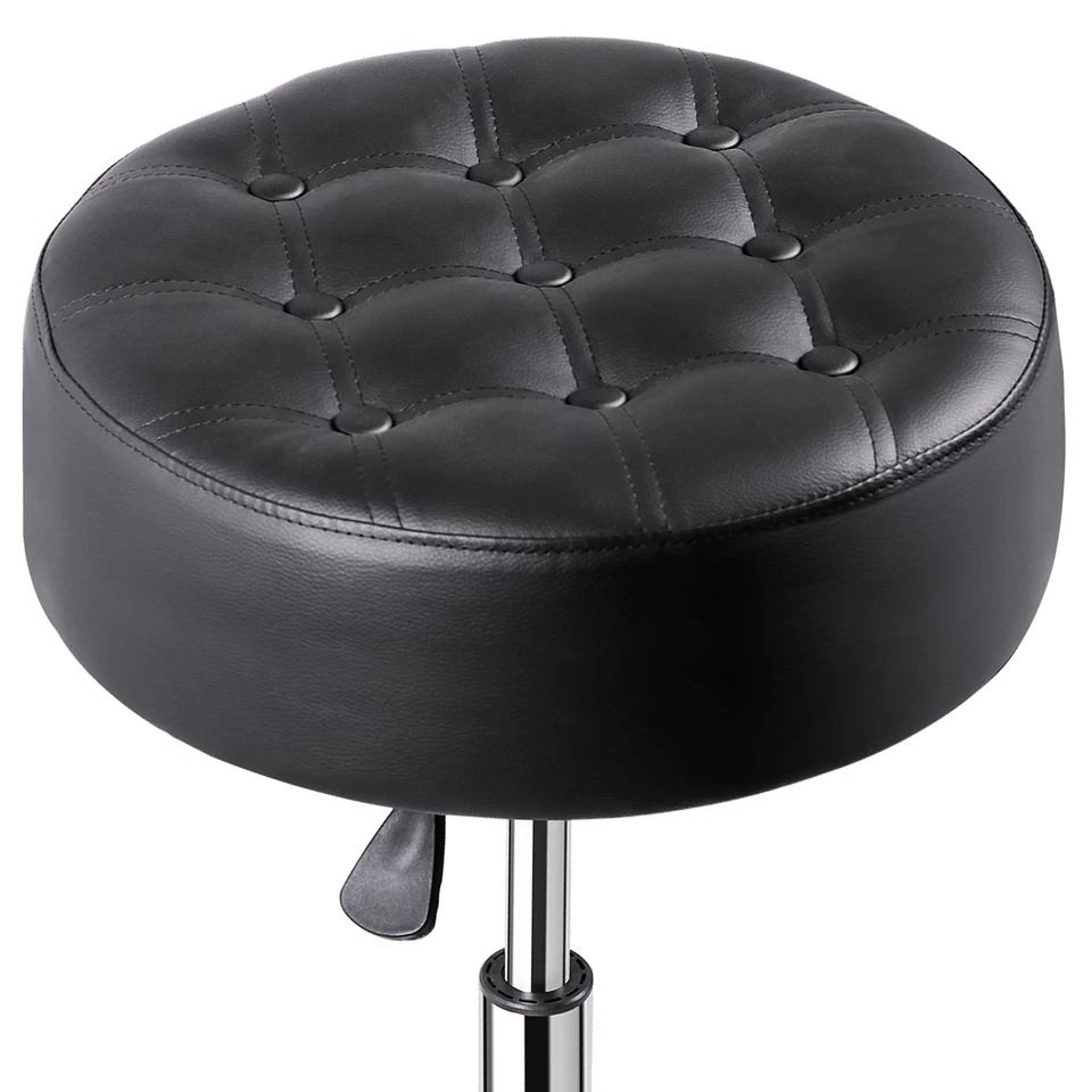 Swivel Vanity Stool Adjustable Height Makeup Stool PU Leather Chair Black Vanity Stool For Office B 9