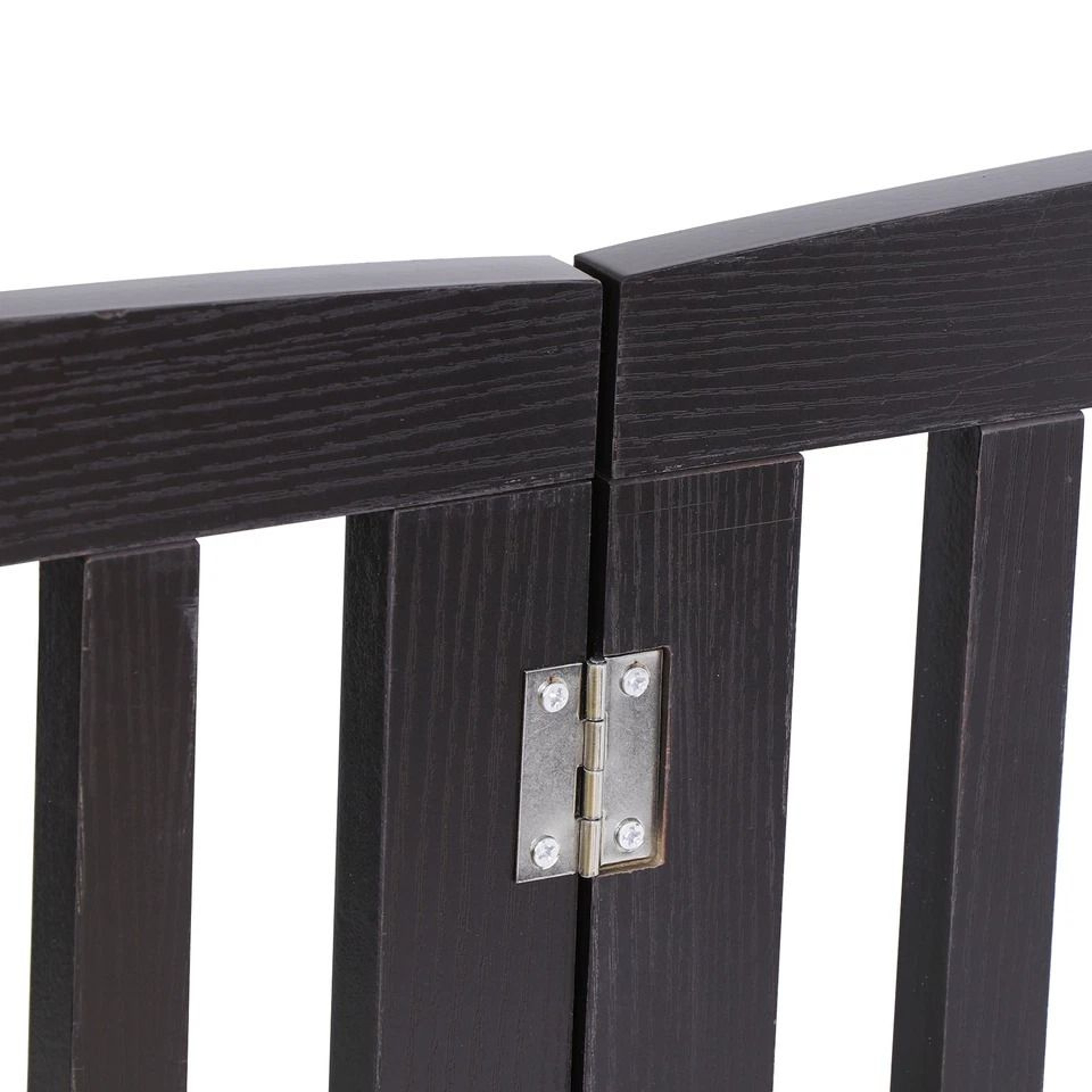 Freestanding Dog Gate Pet Safety Barrier MDF Coffee Colour Panels Folding ZShape Gate For Doorways 7