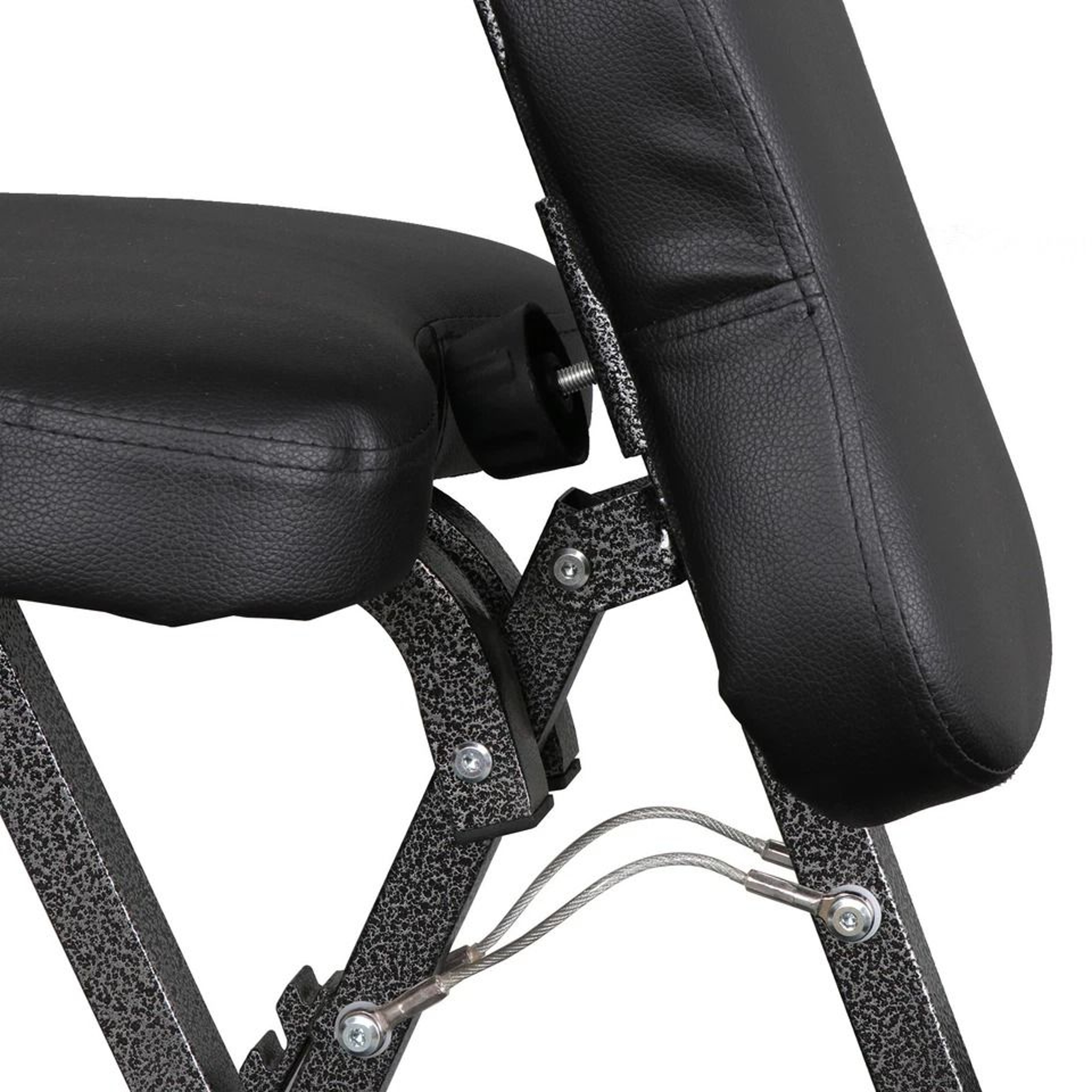 Portable Folding Massage Chair PU Leather Travel Pad Tattoo Salon Black 4