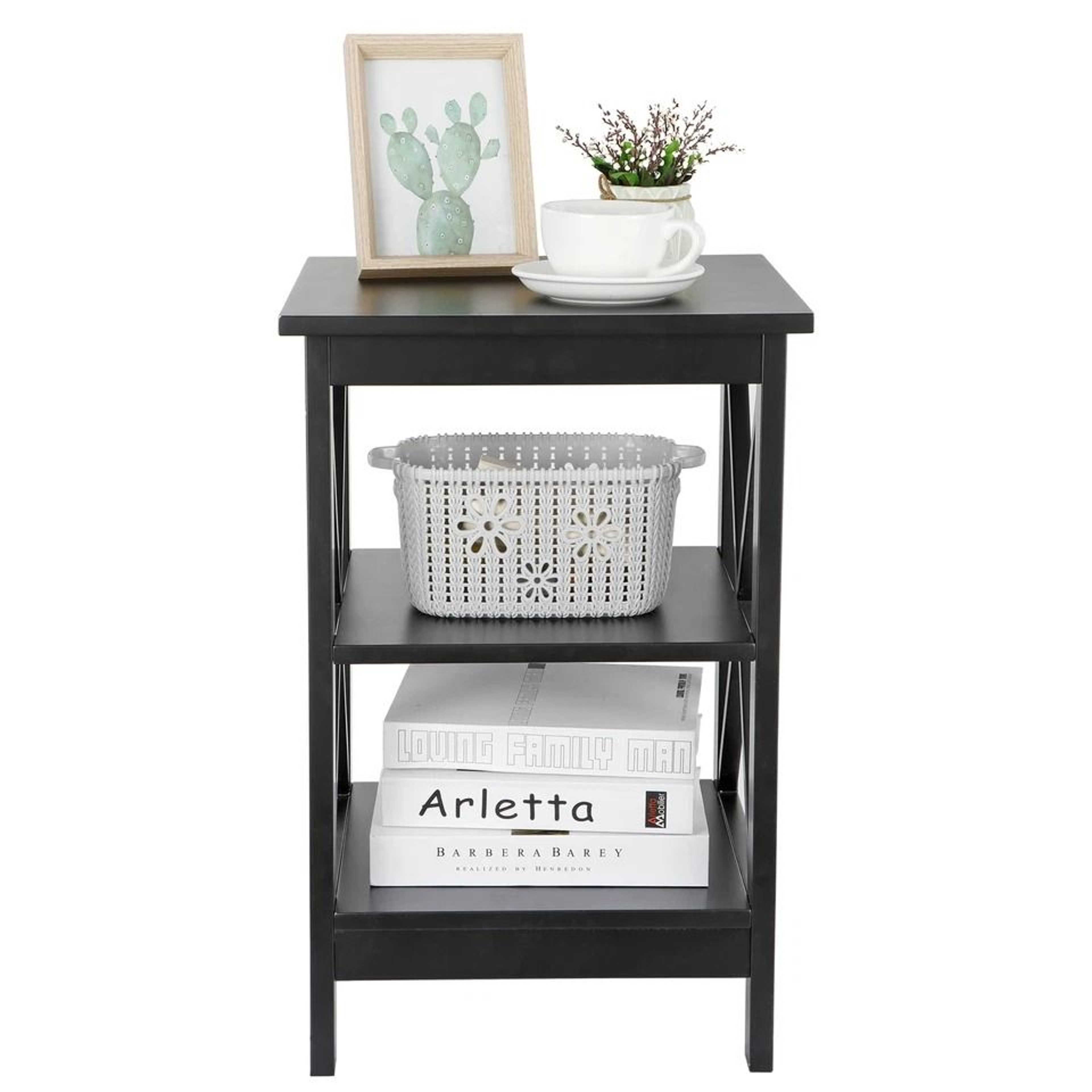 Tier End Table Stand For Sofa Bed SpaceSaving Bedroom Living Room Storage Compact MDF Side Table Fo 5