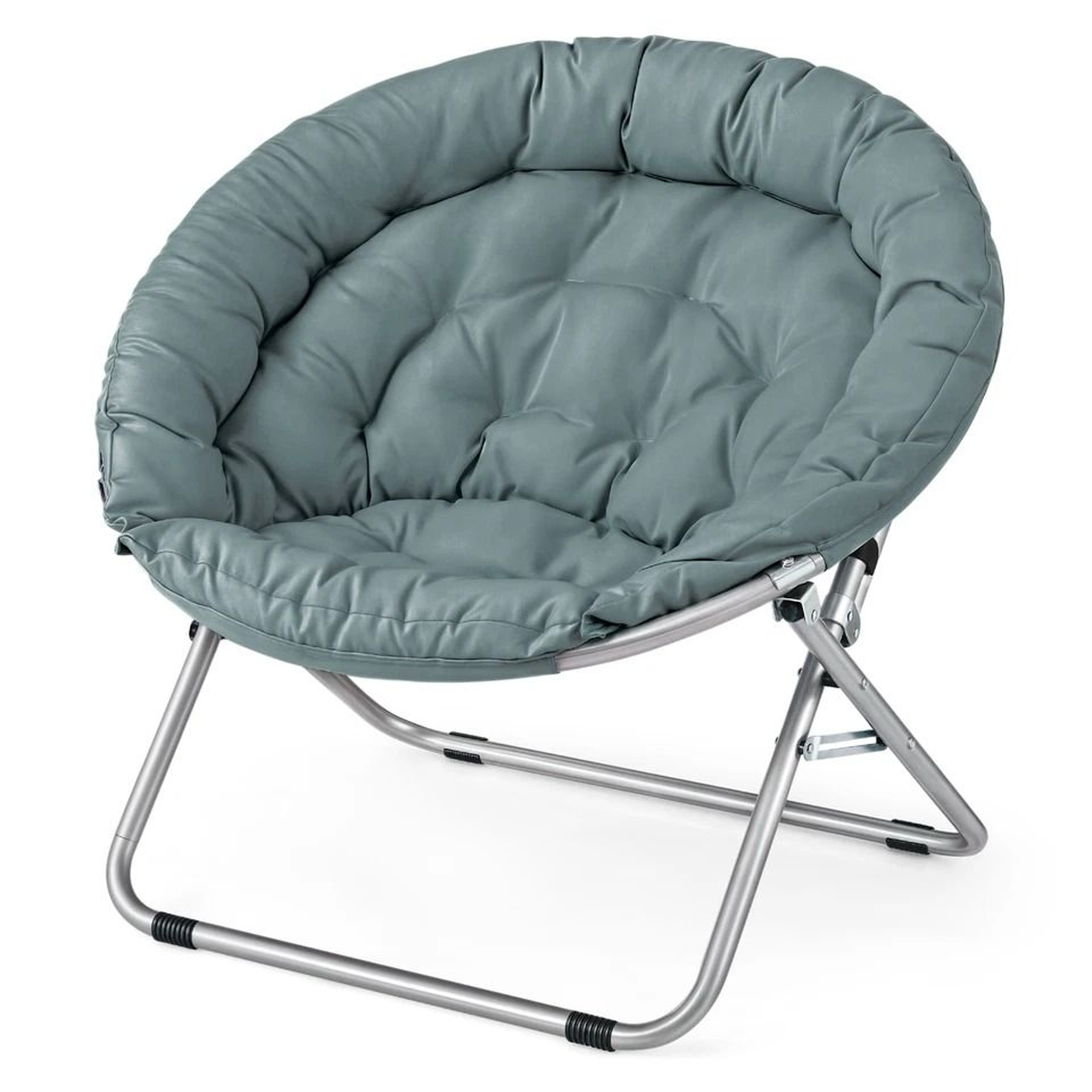 Foldable Lazy Saucer Chair Accent Chair For Living Room Teal Moon Seat Comfortable And Compact 0