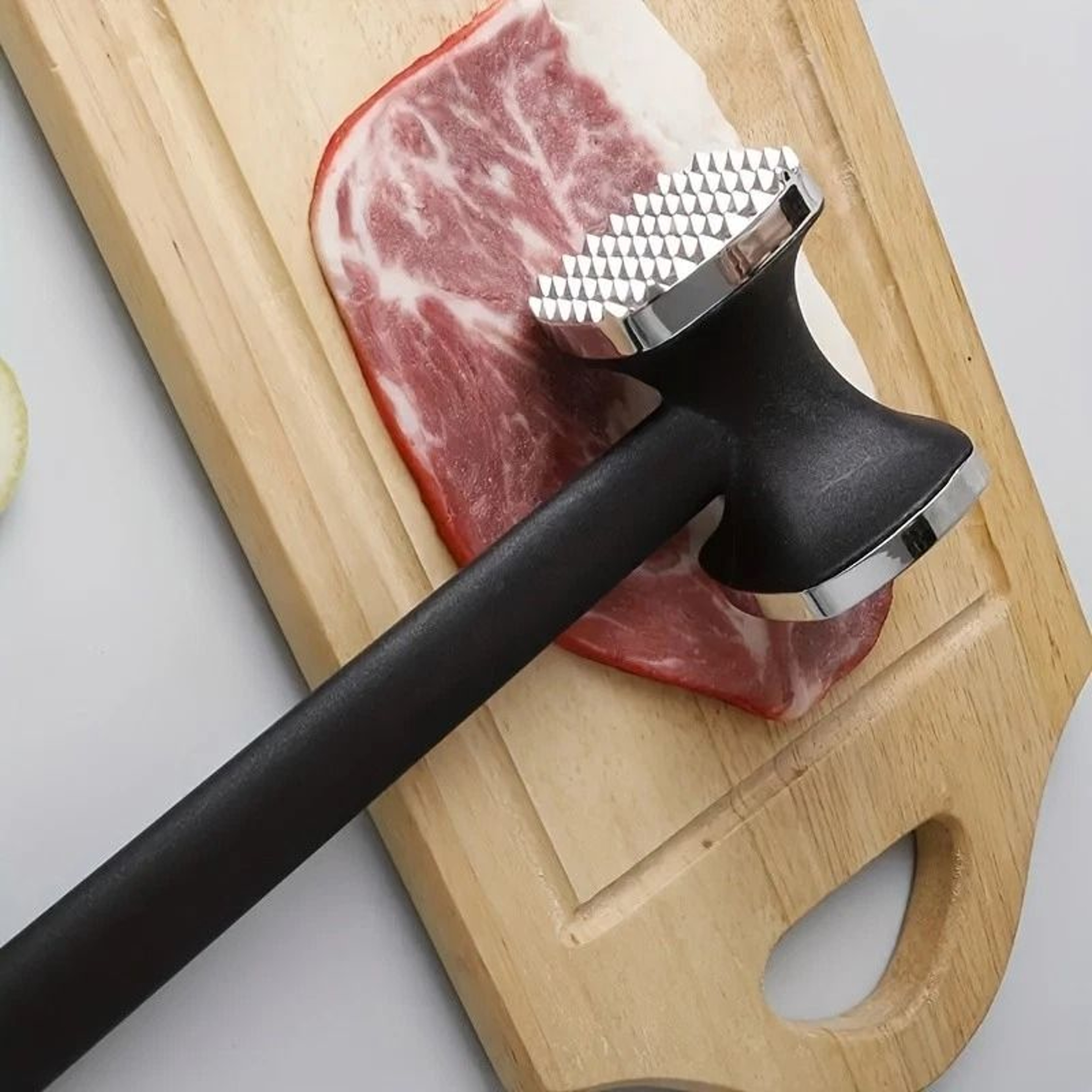 Stainless Steel Meat Tenderizer Hammer DualSided Steak Hammer For Even Cooking And Tenderizing Toug 3