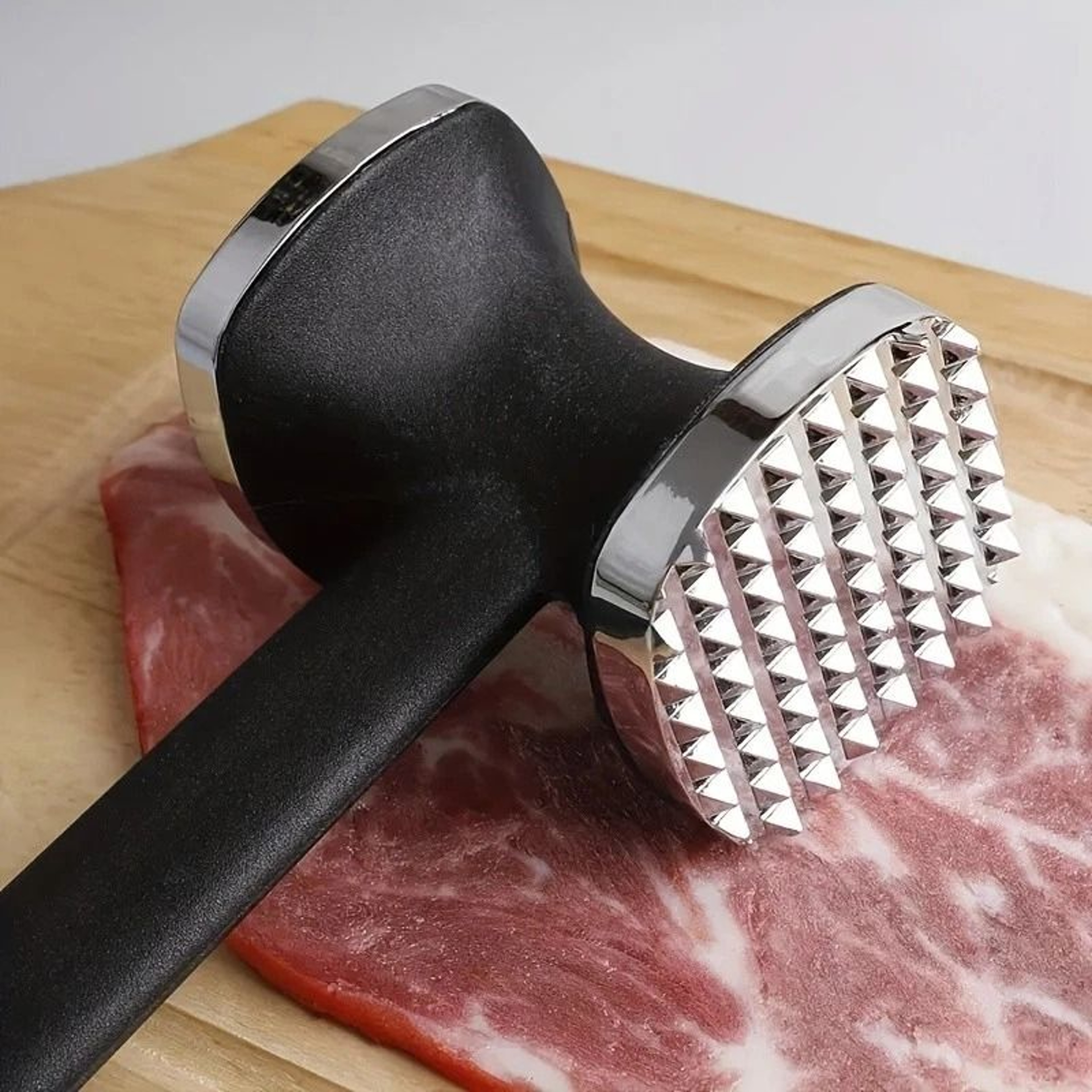 Stainless Steel Meat Tenderizer Hammer DualSided Steak Hammer For Even Cooking And Tenderizing Toug 5