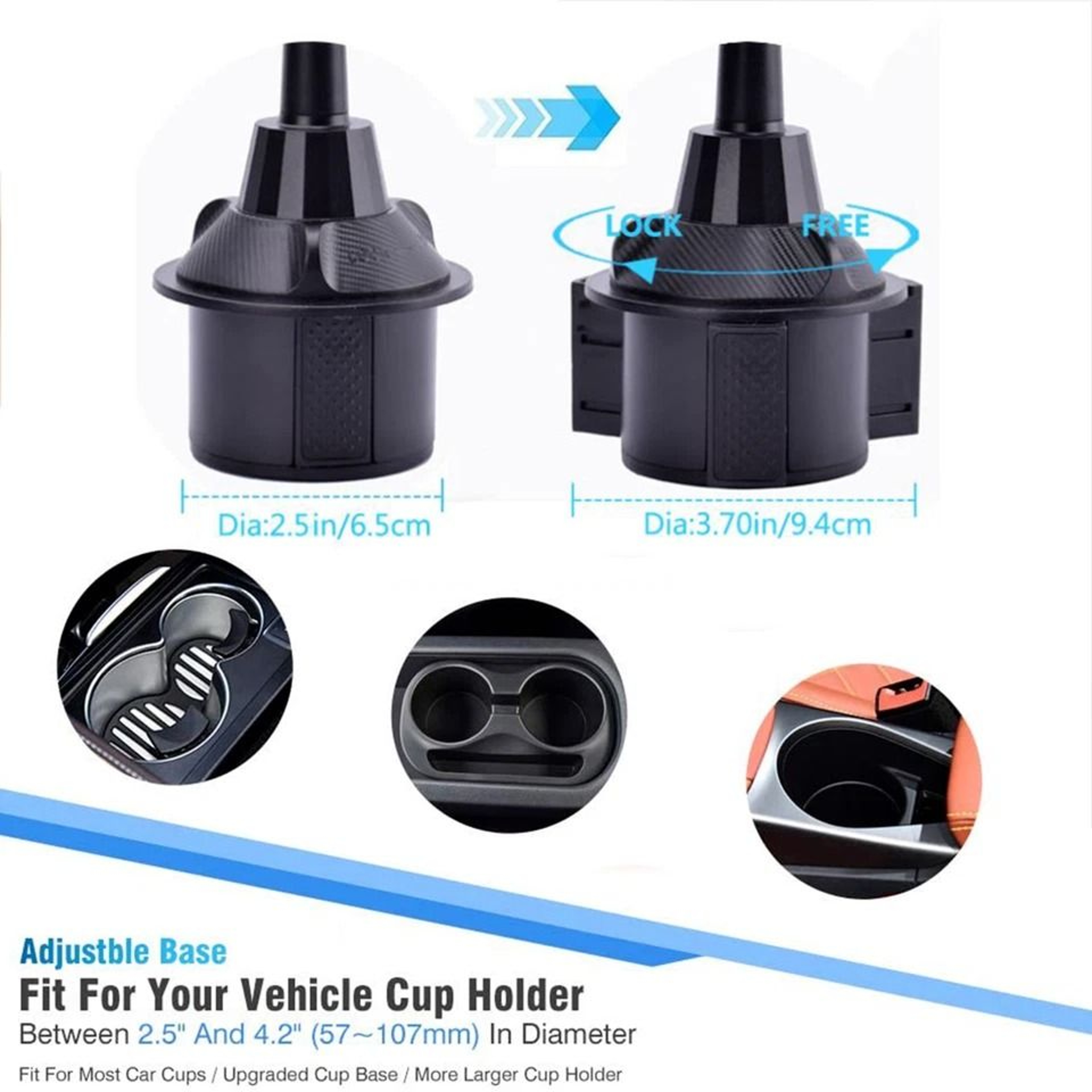 Adjustable Car Cup Stand Universal Phone Holder Cradle Upgraded Version For Cell Phones 2