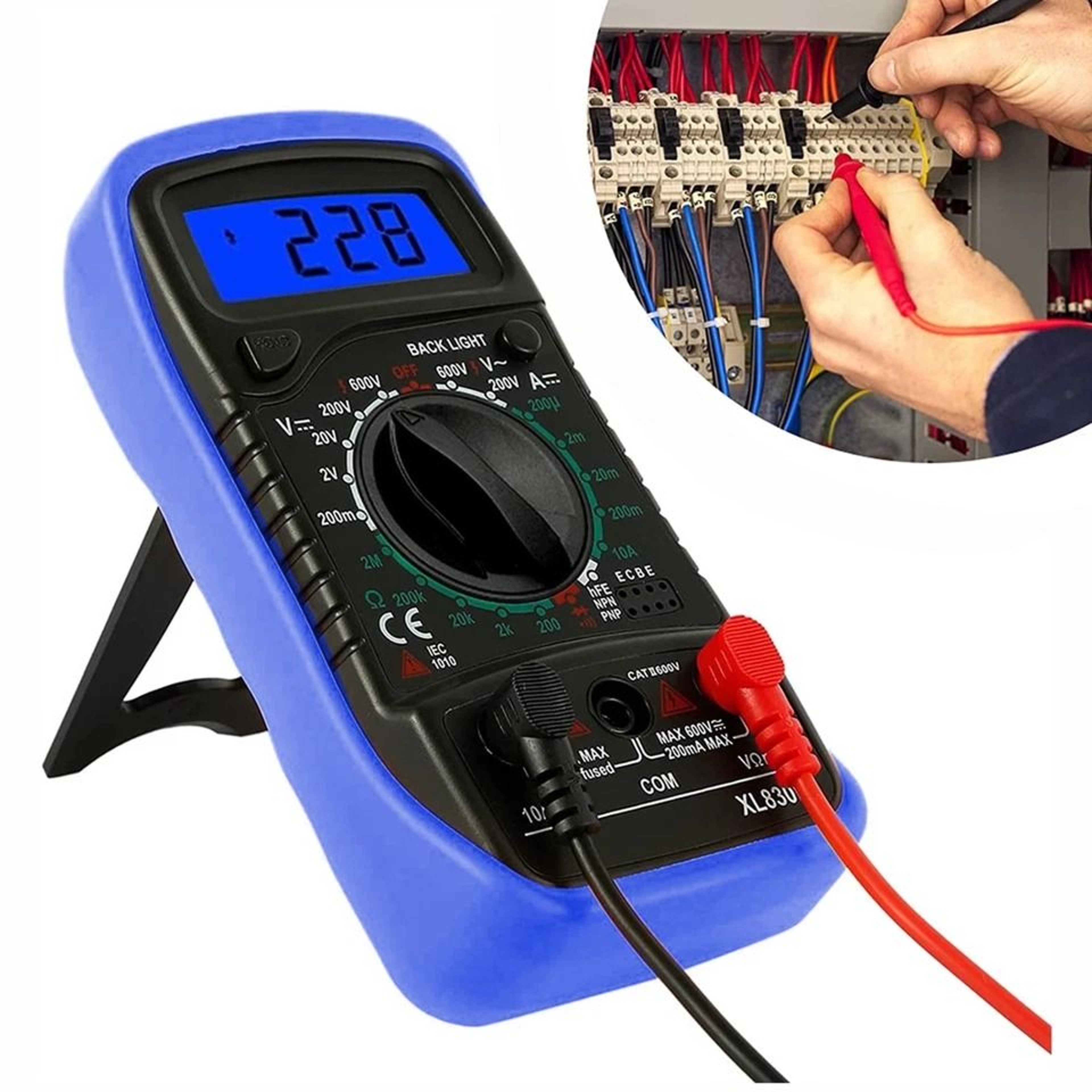 Digital LCD Multimeter Voltmeter Ammeter Tester AC DC Ohmmeter 0