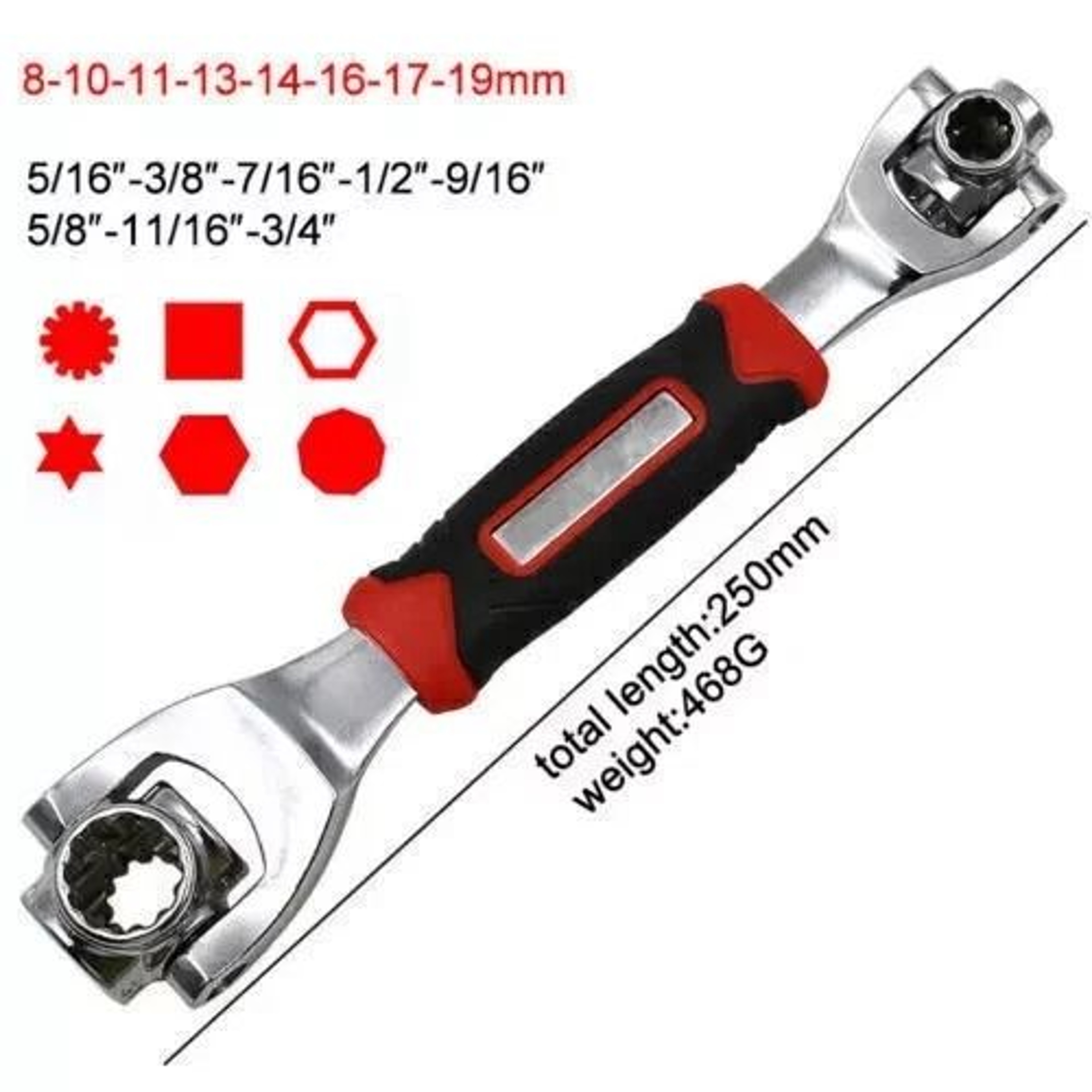 MultiFunction Universal Wrench Adjustable Tiger Spanners Chrome Vanadium Rotation Tool For Nuts 2