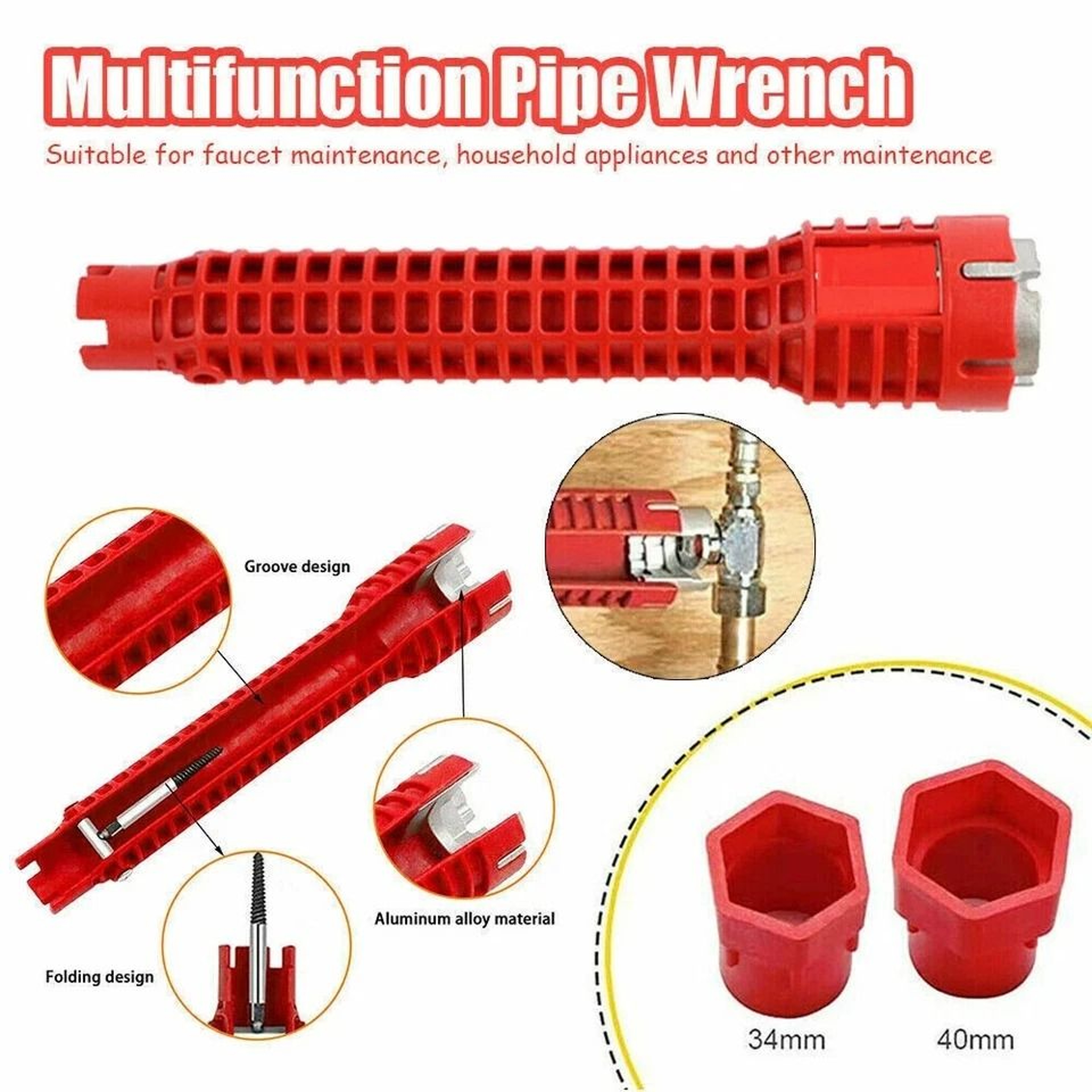 Multipurpose Faucet Wrench Tool Plumbing Repair Tool For Sink Installations Easy Faucet Nut Removal 1