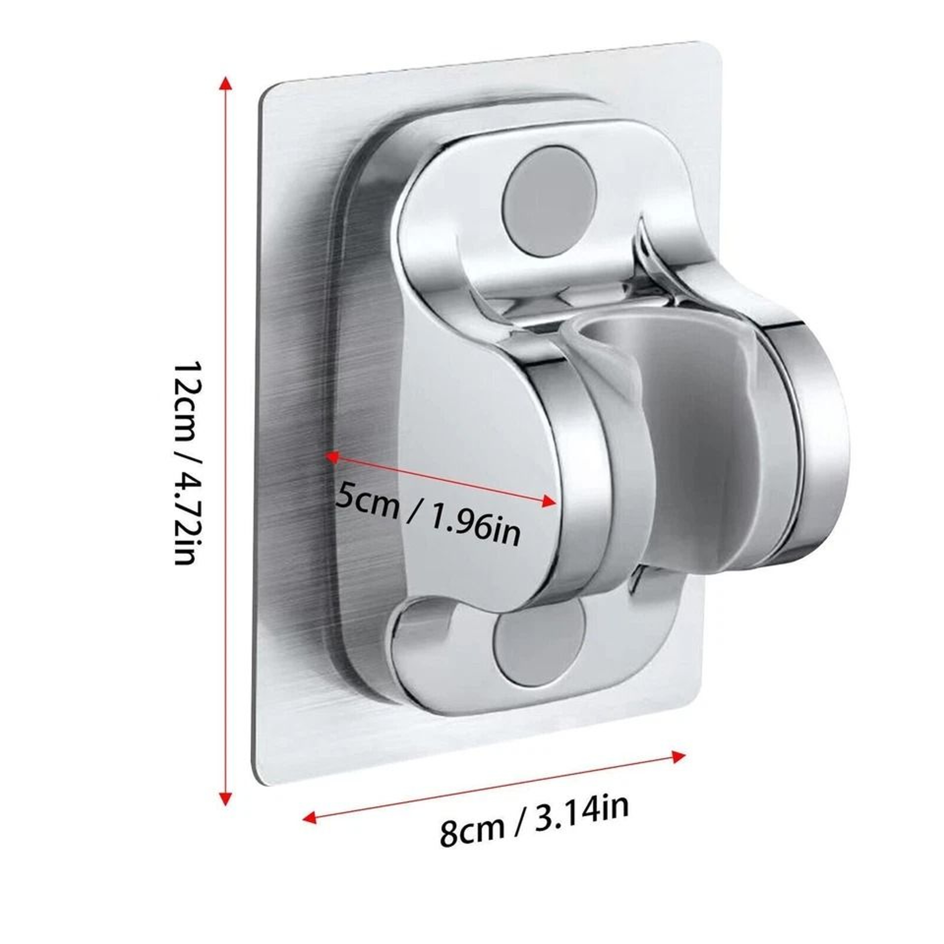 Adjustable Wall Mount Shower Bracket Self Adhesive Handheld Shower Head Holder No Drill Shower Moun 4