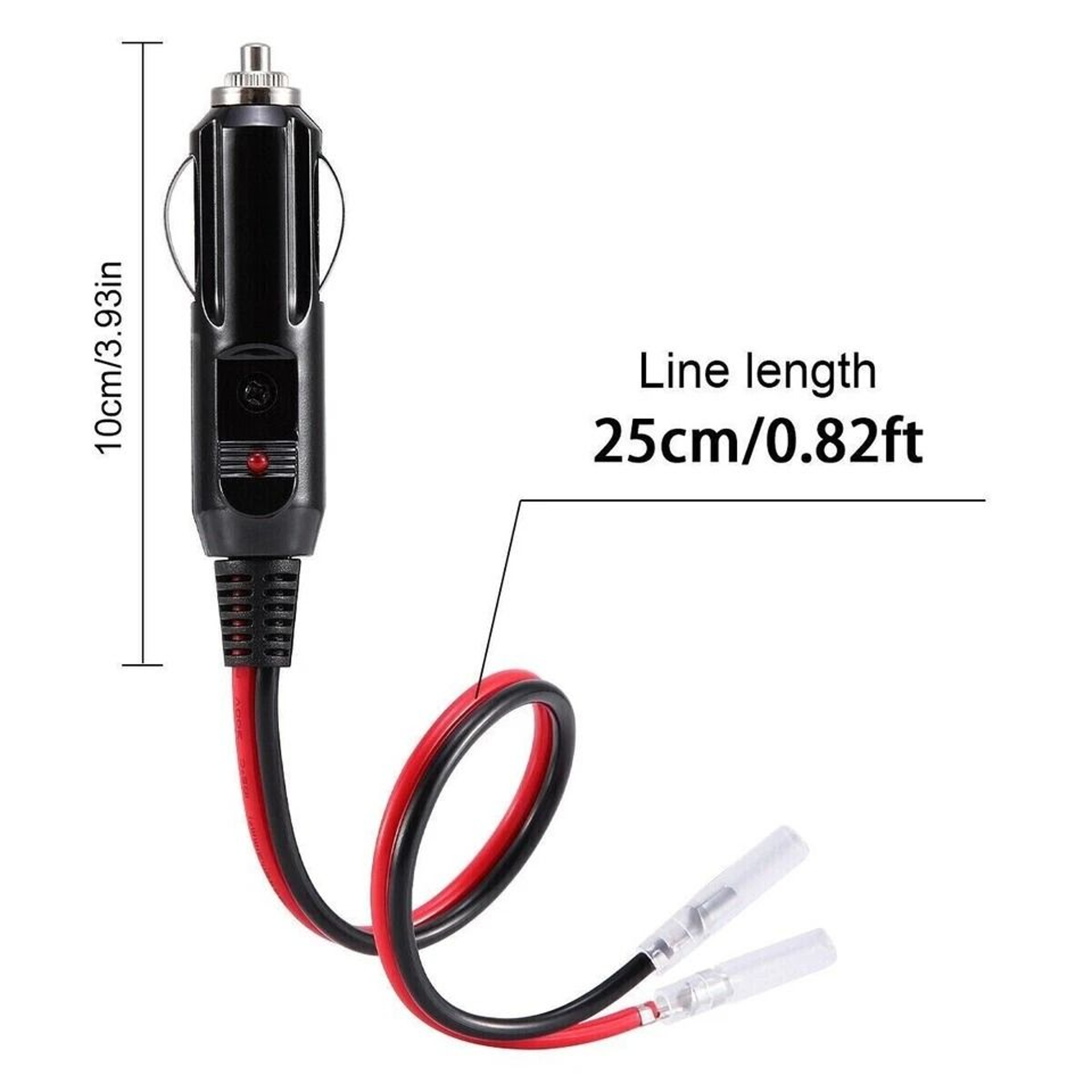 Cigarette Lighter Socket Plug Used Male Car Connector Cable Leads 6