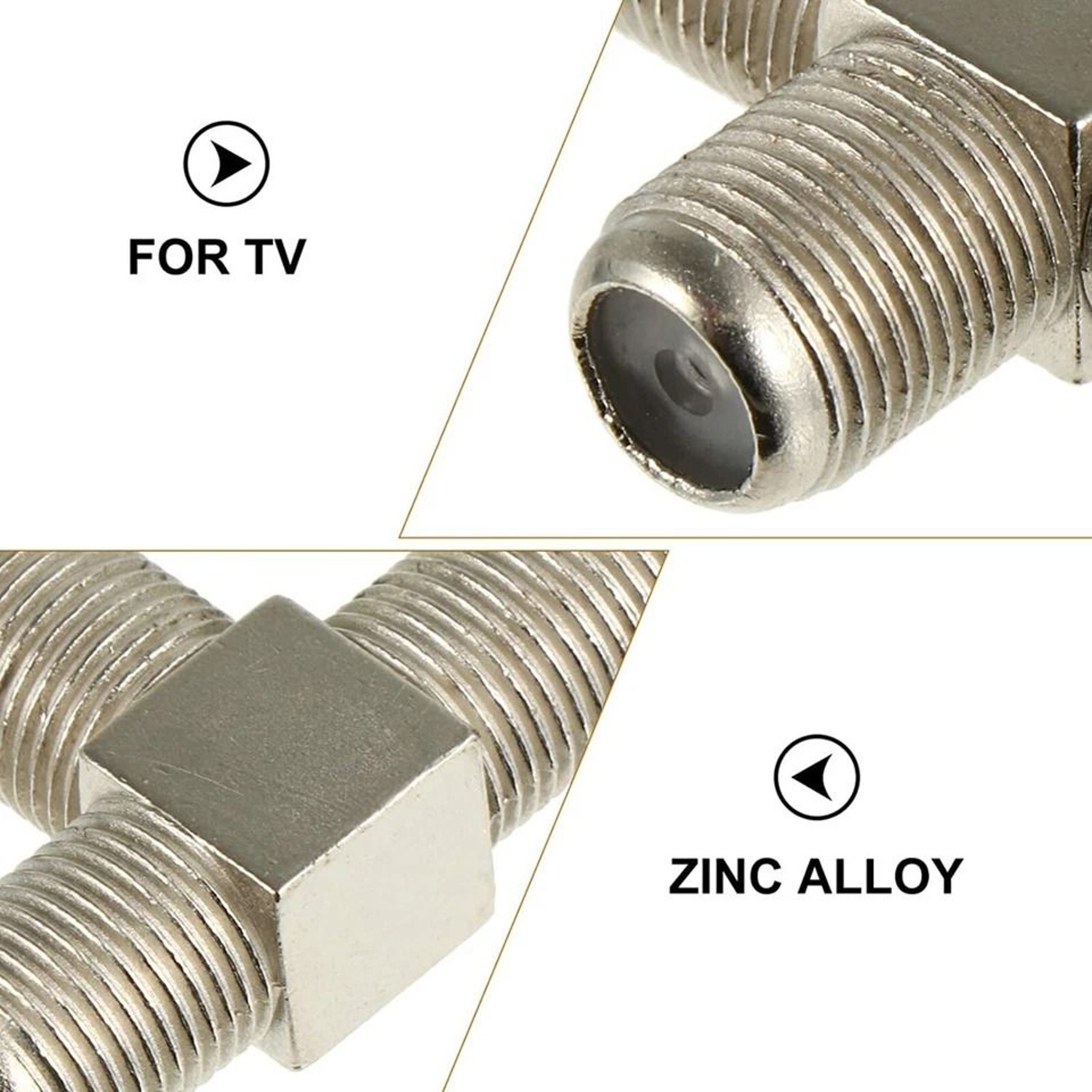 FType Coax Cable Splitter Way Combiner Adapter RG6 Connector For TV Video  Perfect For Home Enterta 5