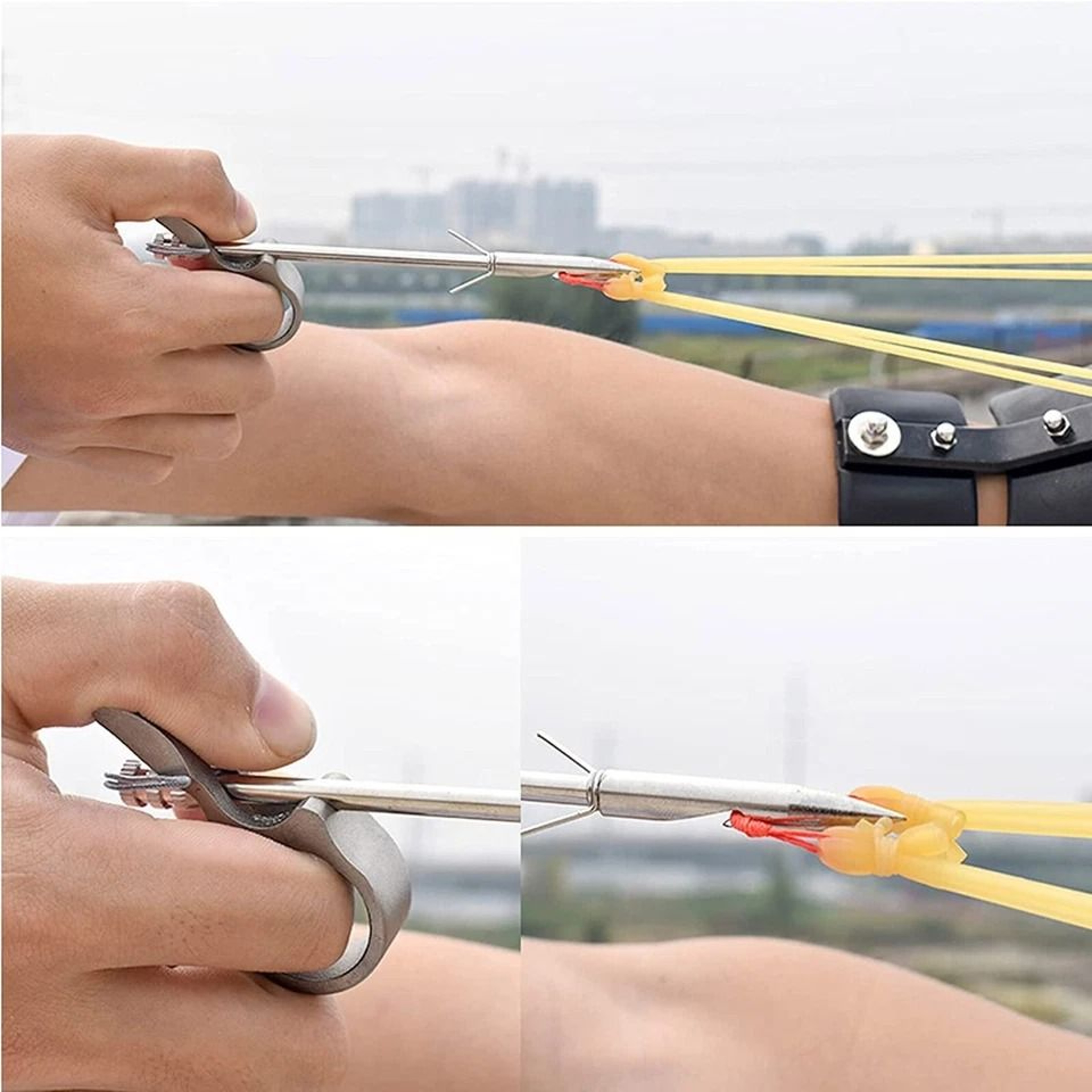 Fishing Slingshot Steel Hunting Tool Shooting Catapult Arrows Darts Ammo Perfect For Bow Fishing 3
