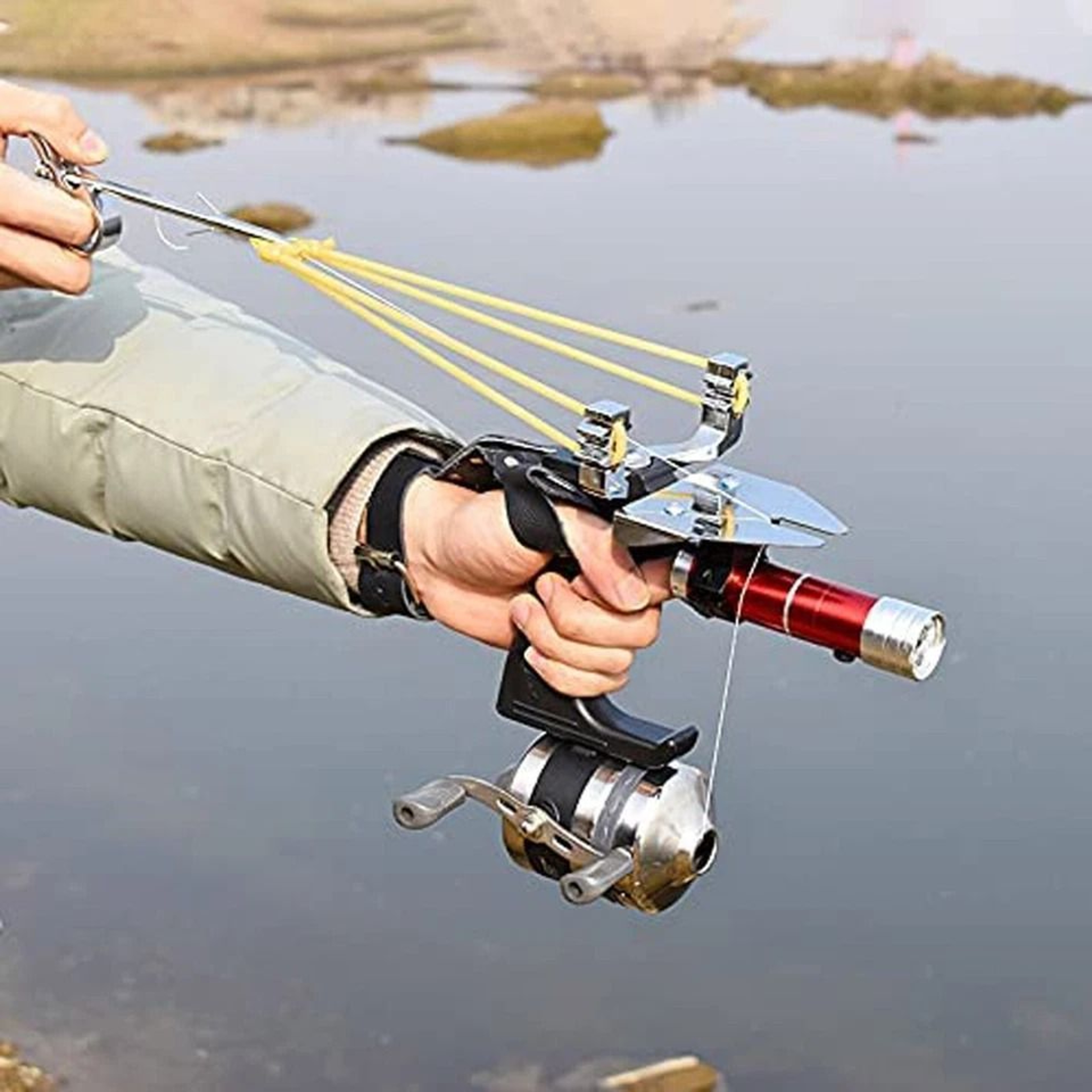 Fishing Slingshot Steel Hunting Tool Shooting Catapult Arrows Darts Ammo Perfect For Bow Fishing 8