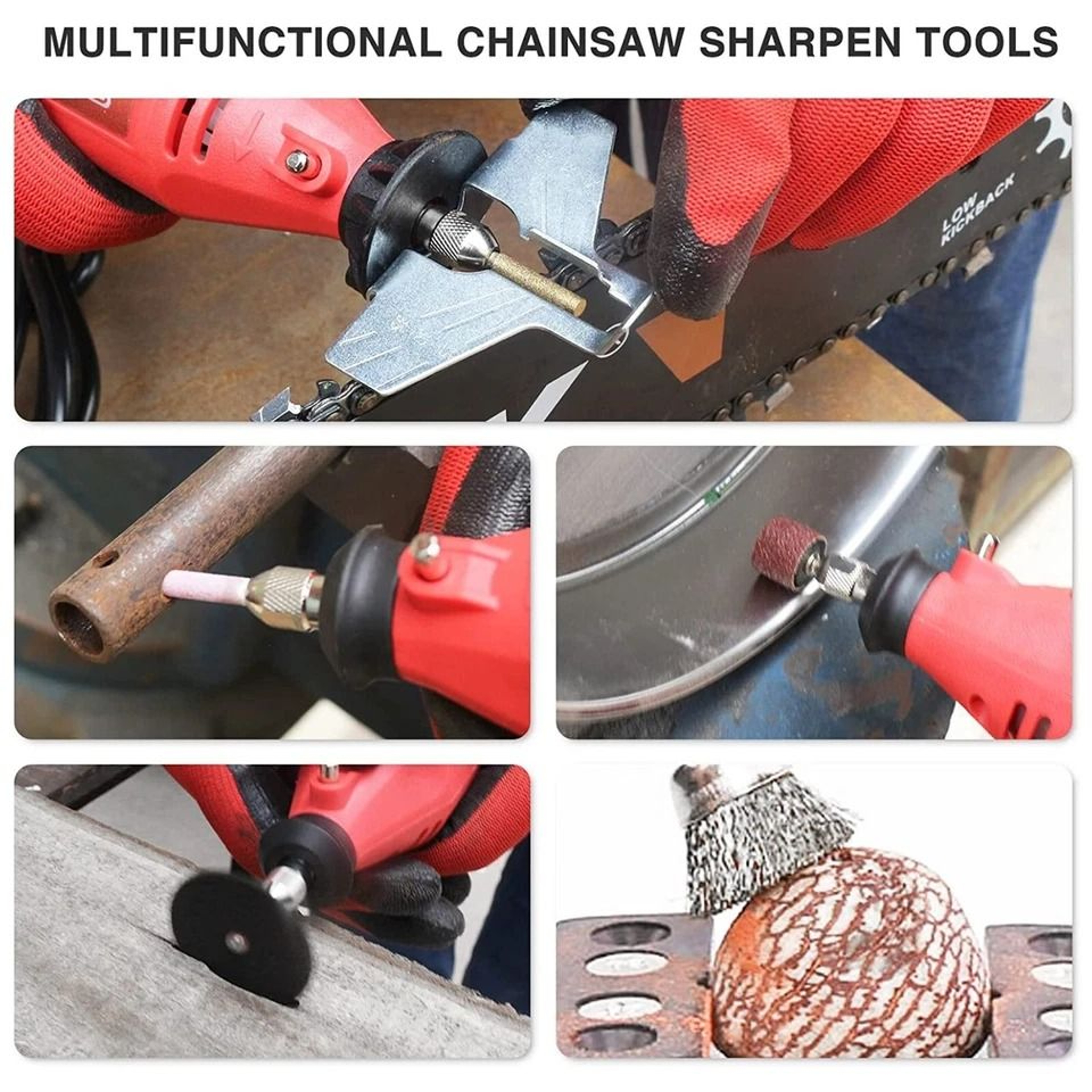 Electric Grinder Chainsaw Sharpener Grinder File Tool Attachment Forged Steel Sharpening Accessory  2