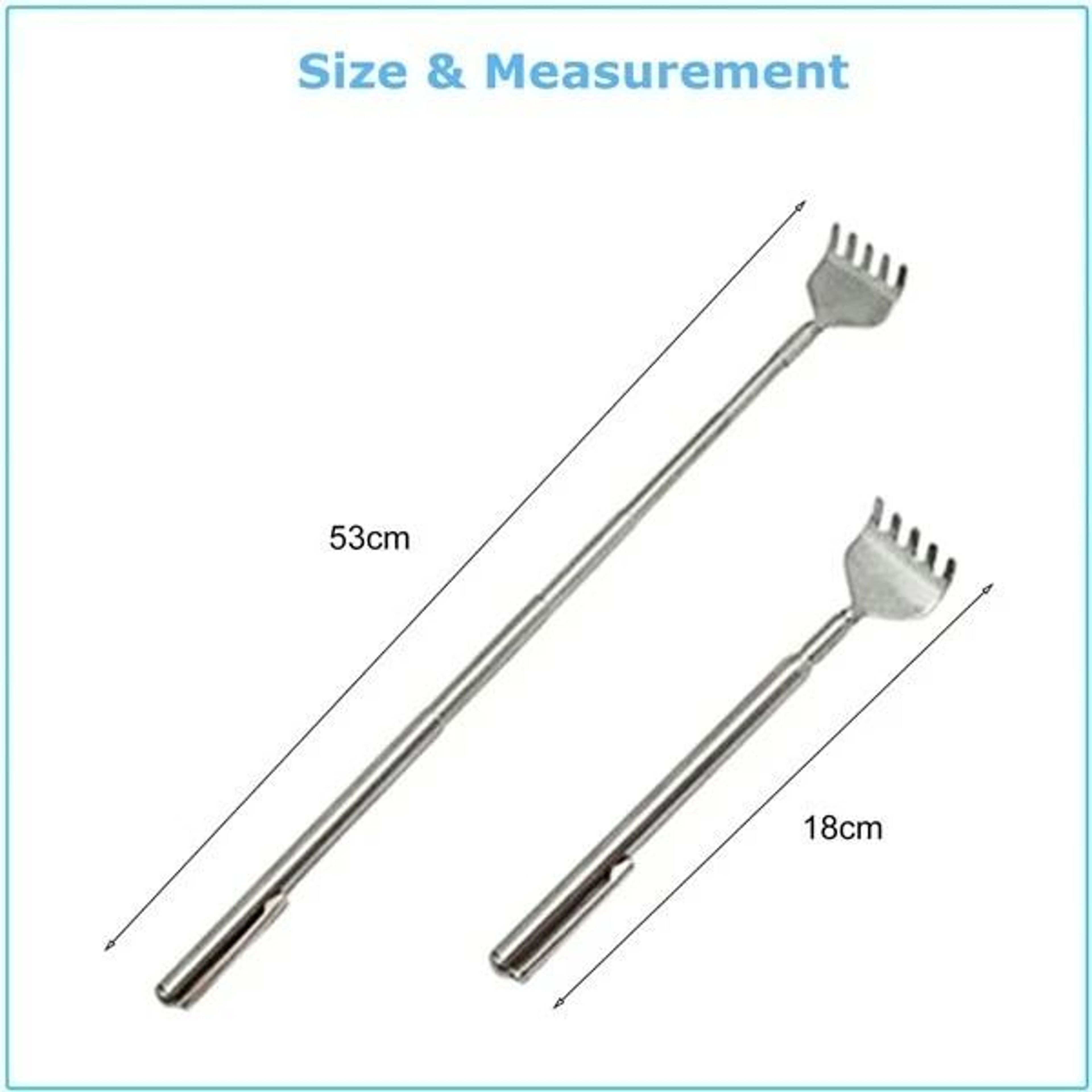 Portable Telescopic Back Scratcher Stainless Steel Extendable Claw Massager Handy Metal Scratch Too 2