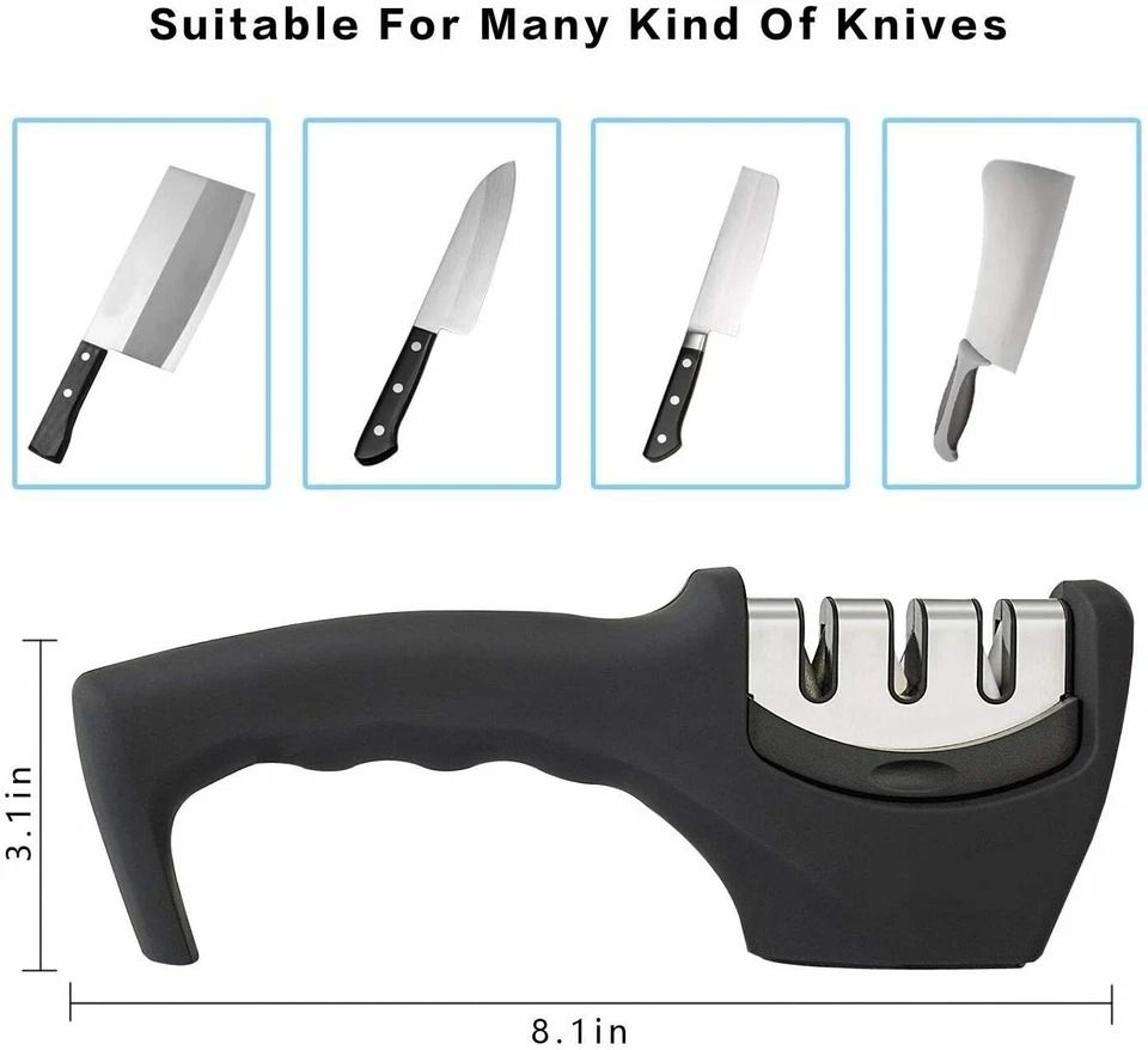 Knife Sharpening Tool Ceramic  Tungsten Stages Professional Blade Hone Kitchen Knife Sharpening Sys 6