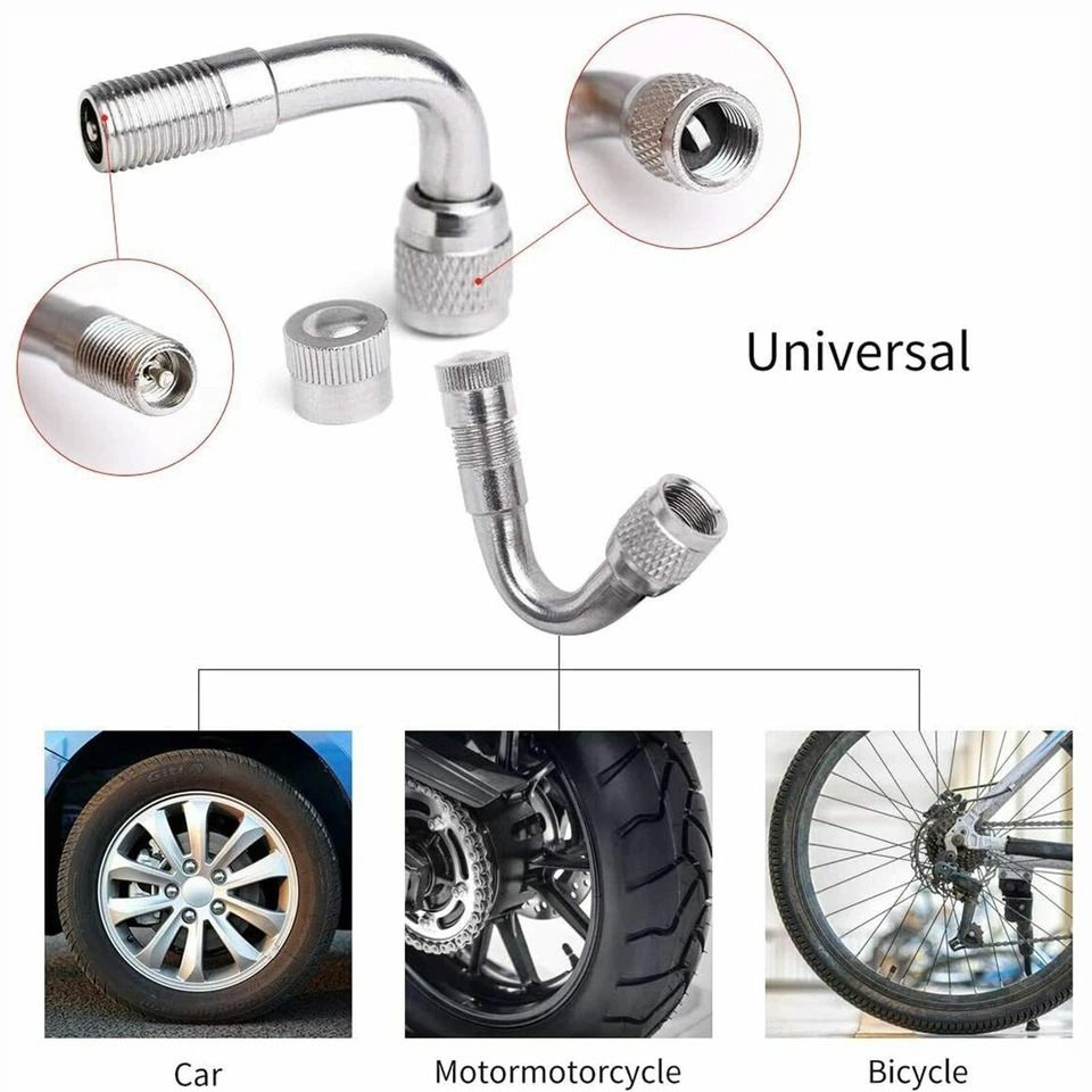 Universal Tire Valve Stem Extension For Cars Motorcycles Bicycles Trucks And RVs Degree Angled Valv 4