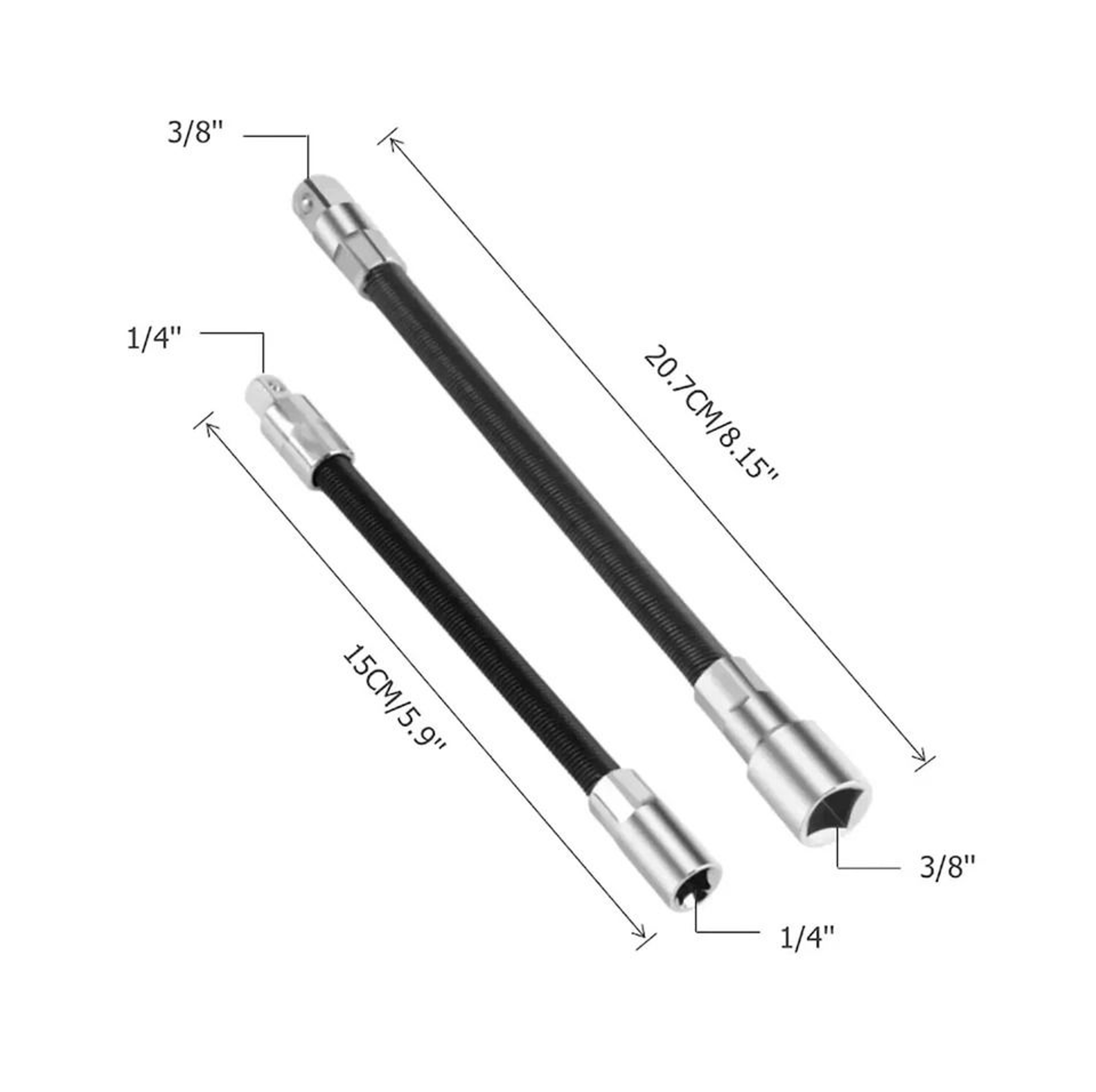 Drive Long Set Flexible Extension Socket Bar Wrench ChromeVanadium Flex Bars Durable Auto Repair To 1
