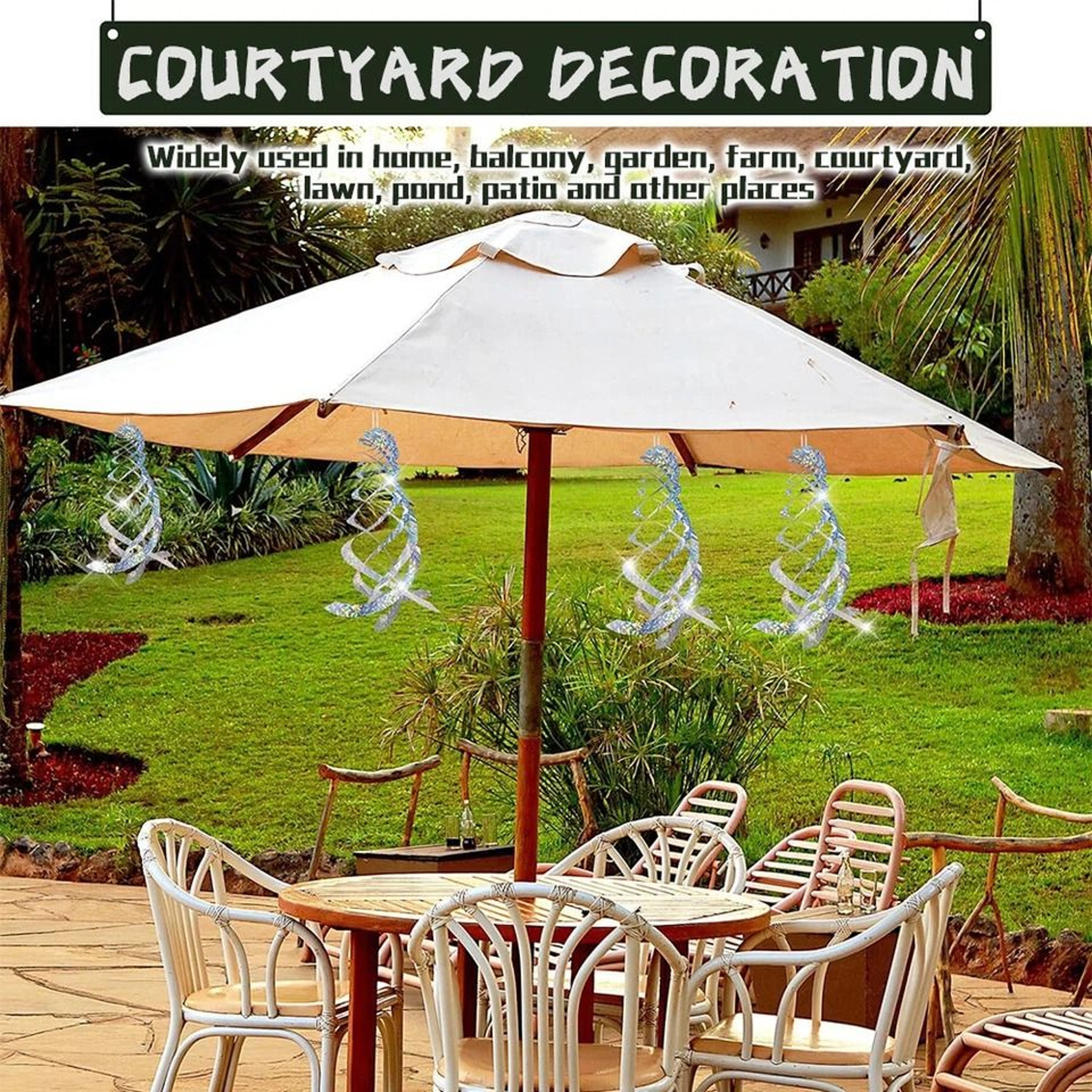 Hanging Reflective Birds Scare Deterrent Bird Repellent Spiral Reflectors For Gardens Farms  Outdoo 9