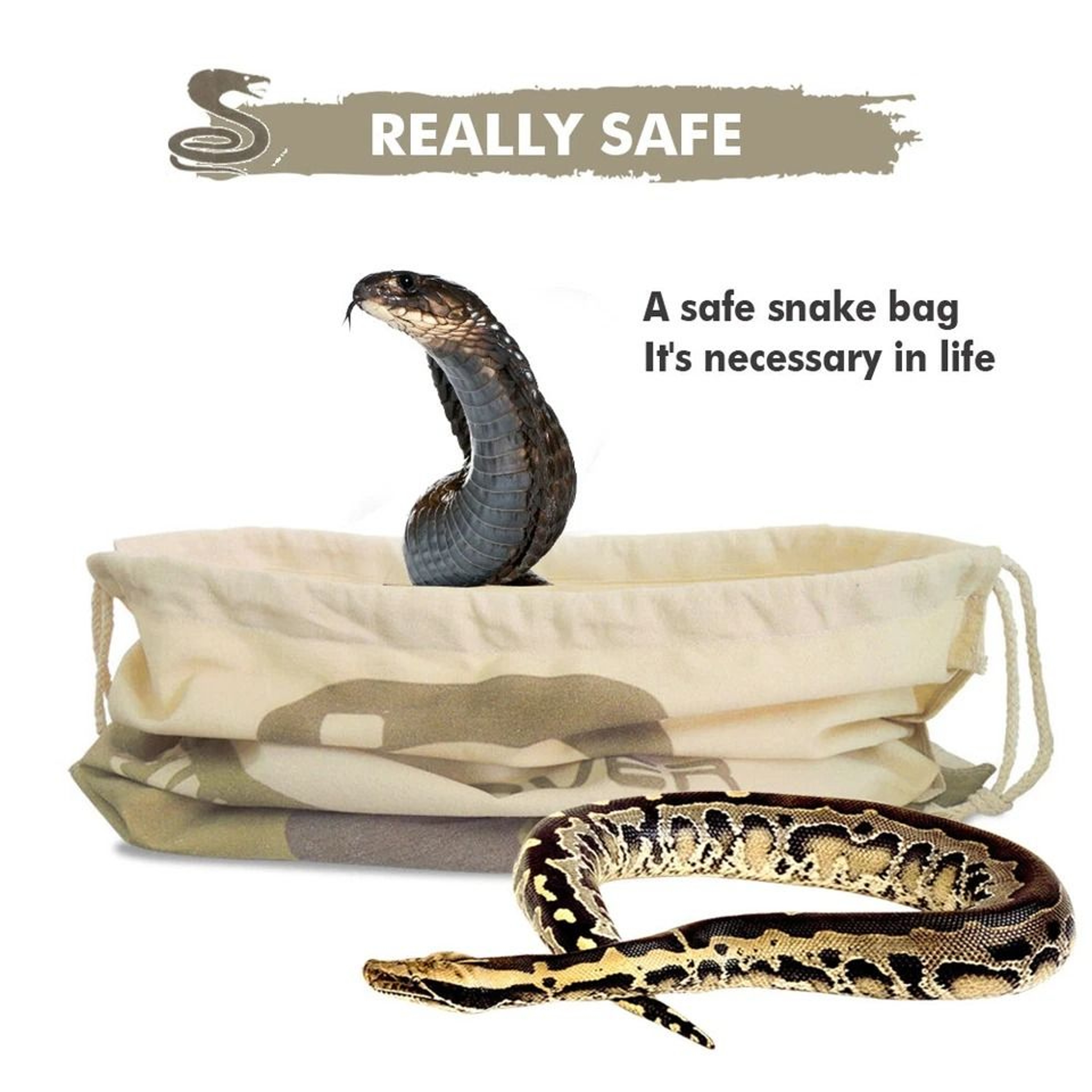 Durable Large Size Safe Snake Bag Drawstring Reptile Herp Pouch Breathable Hunting Sack For Snake H