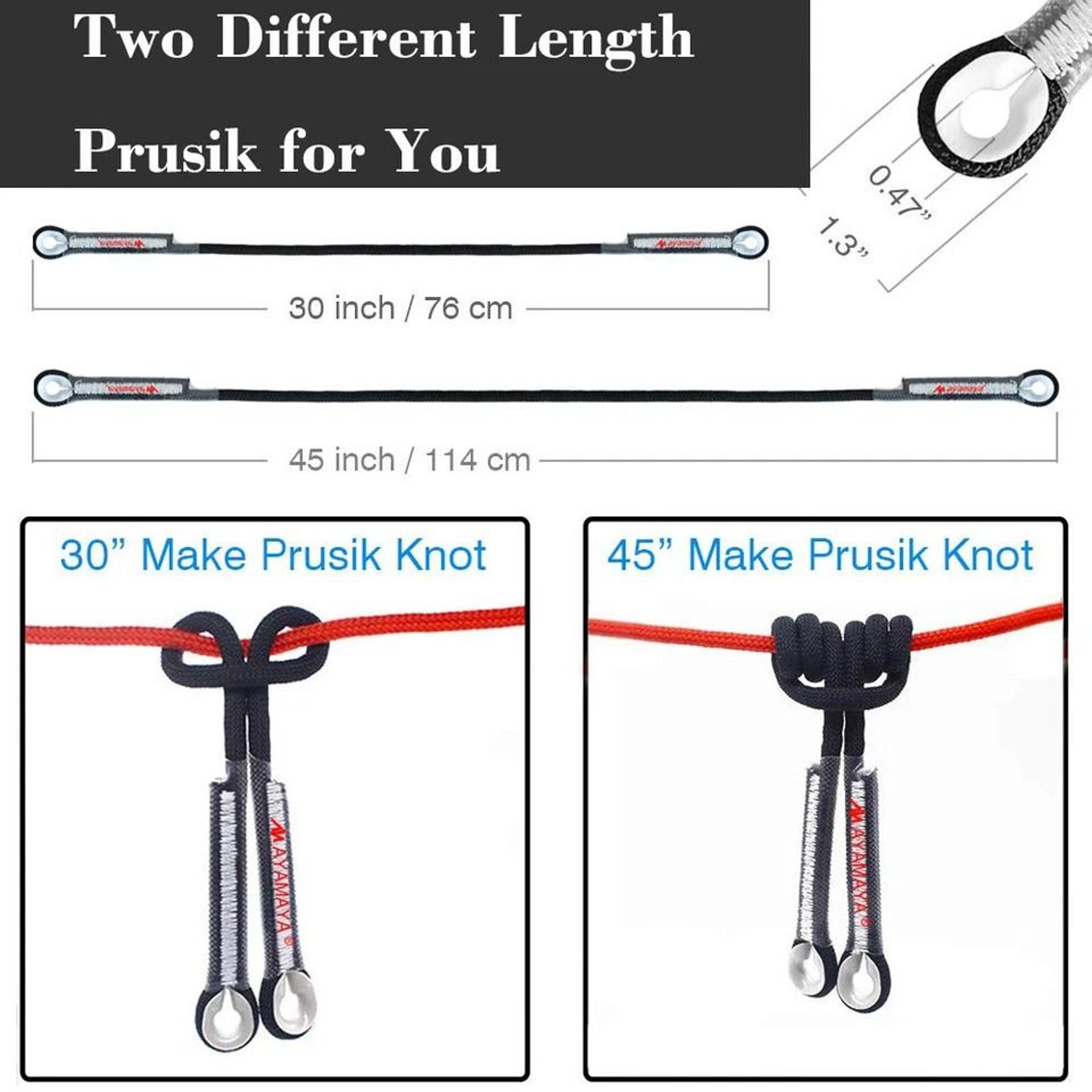 Prusik Loop Rope Presewn Eyetoeye Cord Rescue  Tree Climbing Gear 4